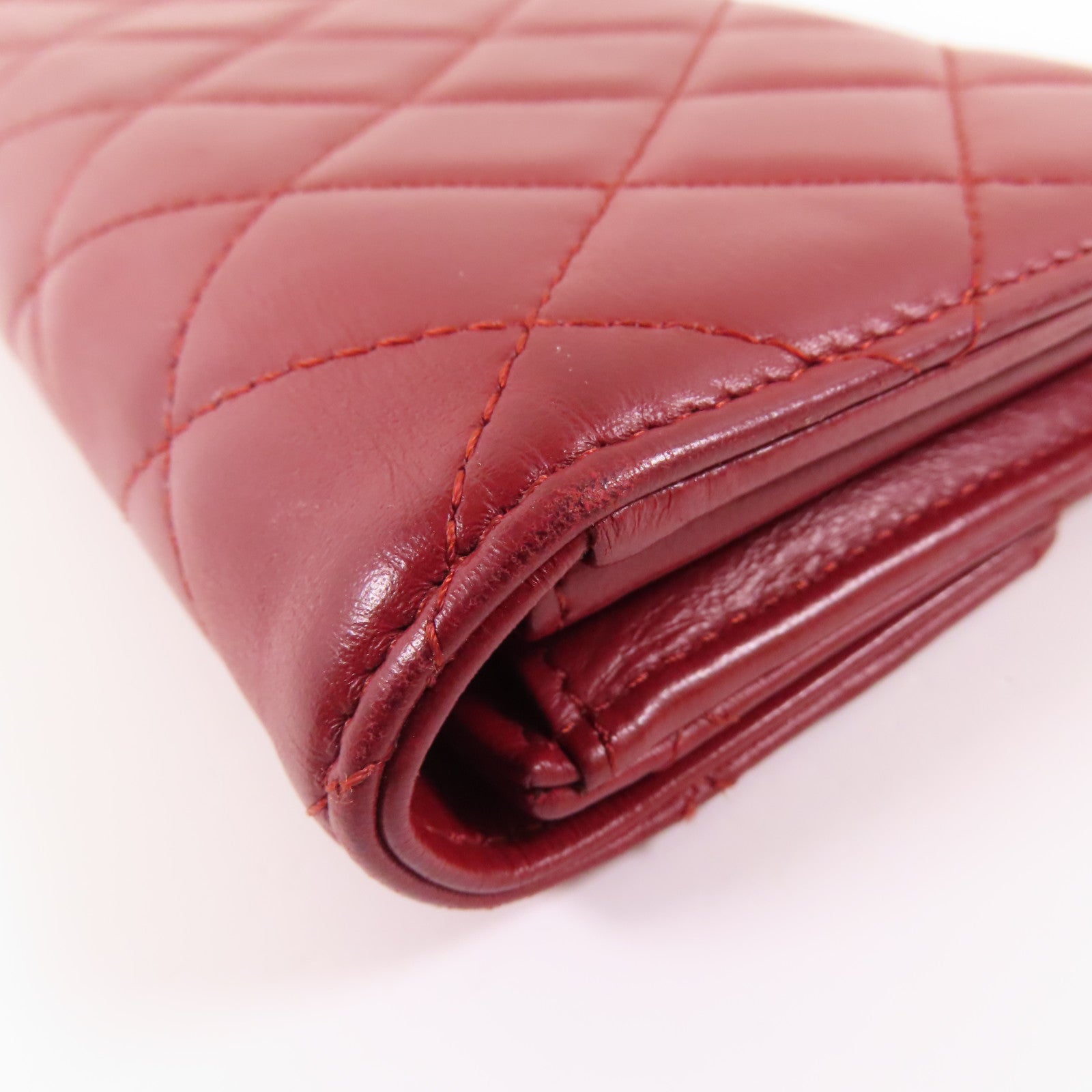 CHANEL 羊皮皮革Long Wallet銀扣長錢包