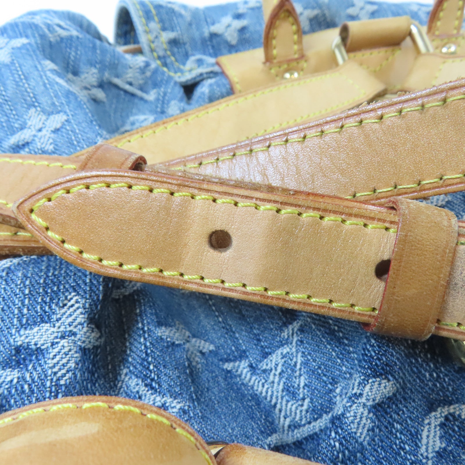 LOUIS VUITTON Monogram Denim Sac a Dos GM金扣背包藍色