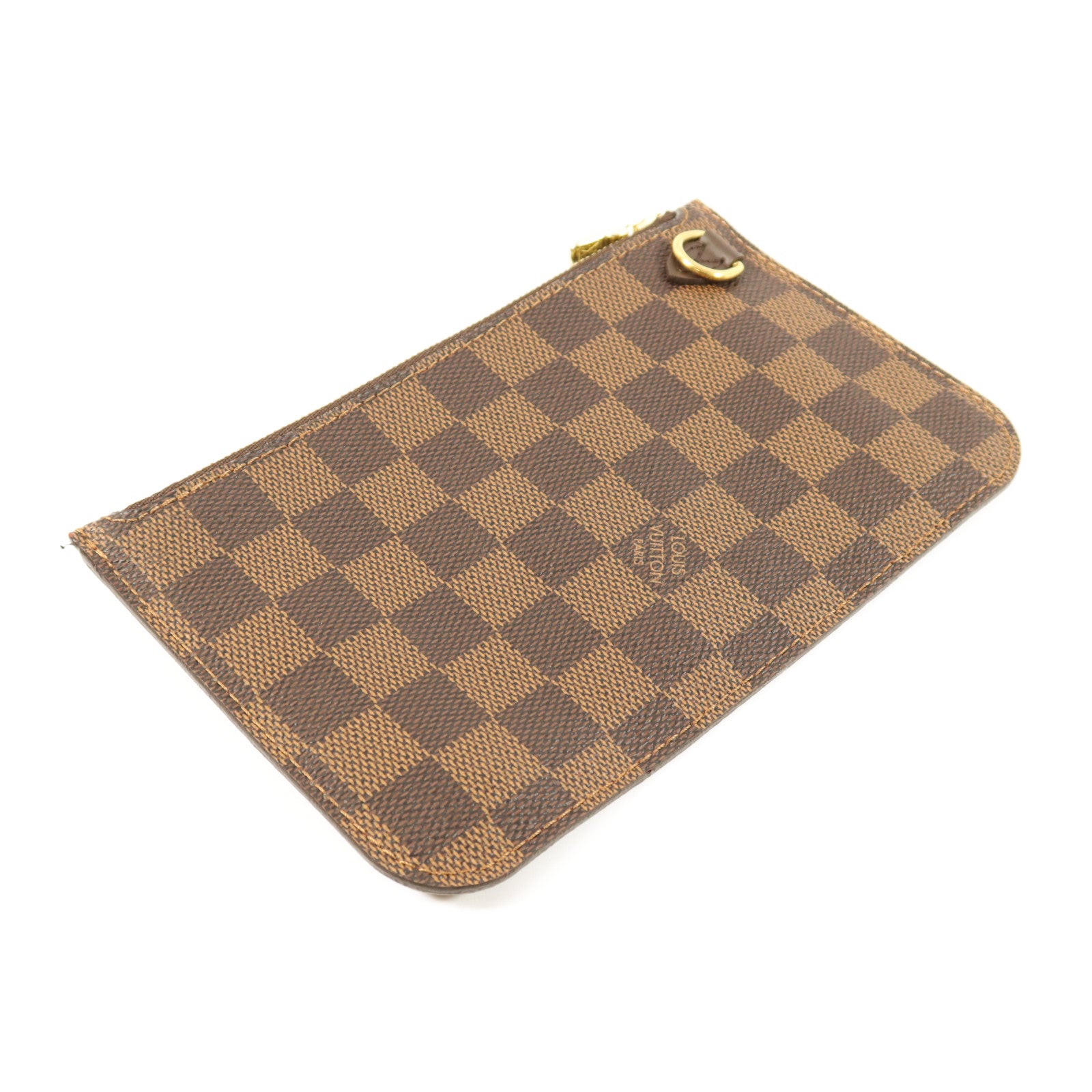 LOUIS VUITTON Damier Neverfull PM金扣手挽袋