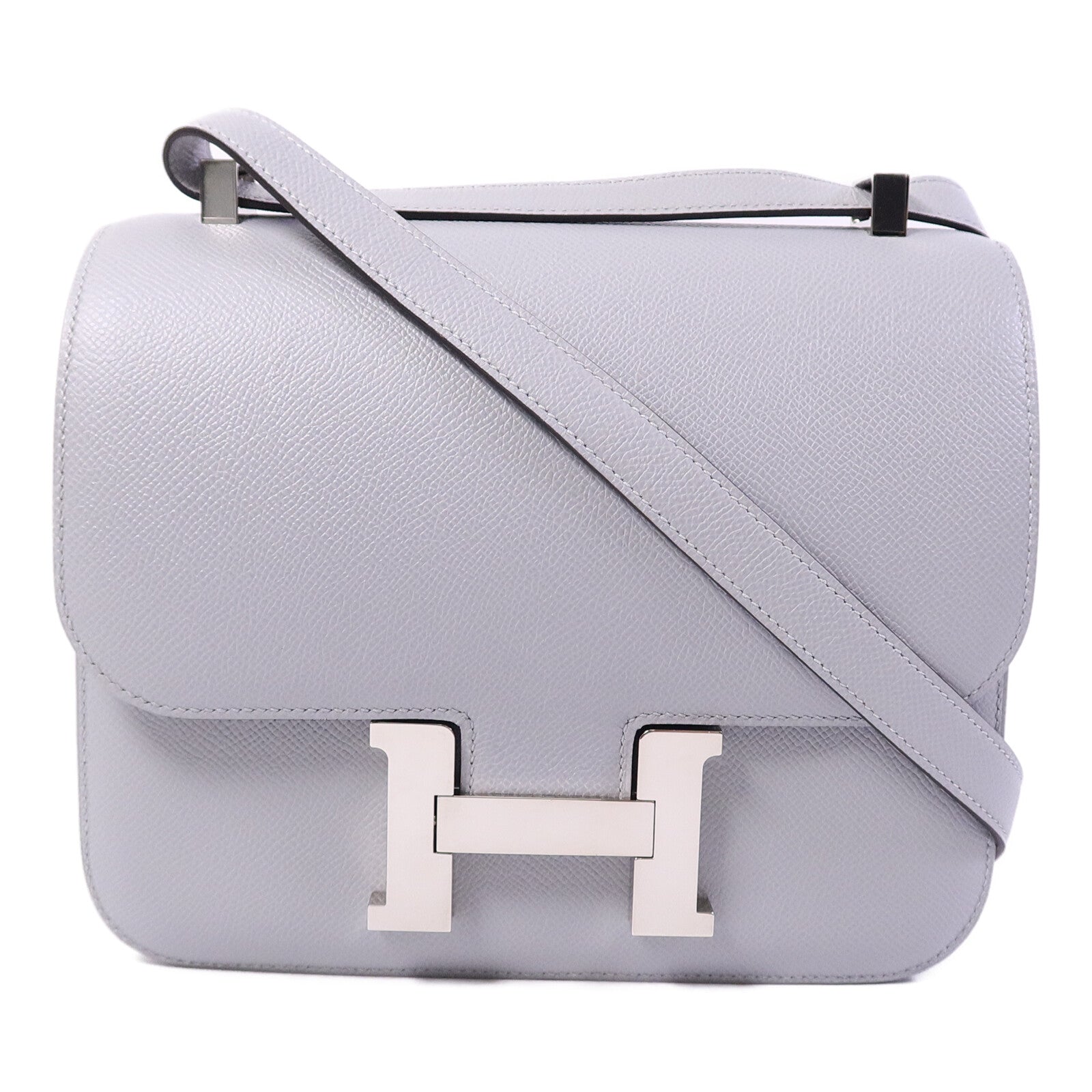 HERMES Epsom皮革Constance 24肩背袋Gris Mouette