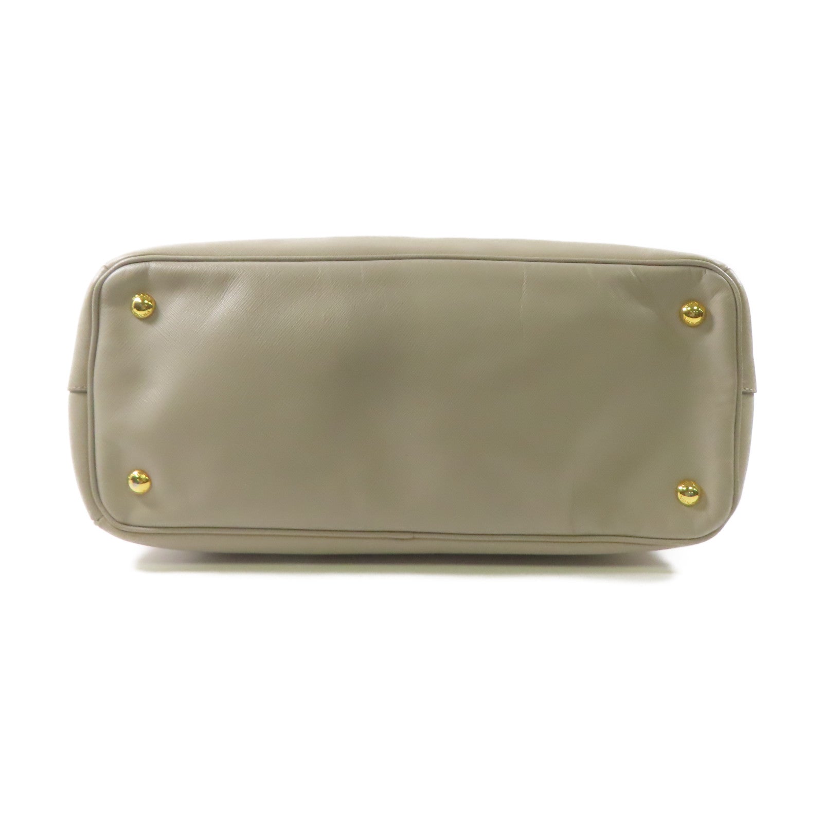 PRADA 牛皮皮革Saffiano Lux金扣手挽袋灰色