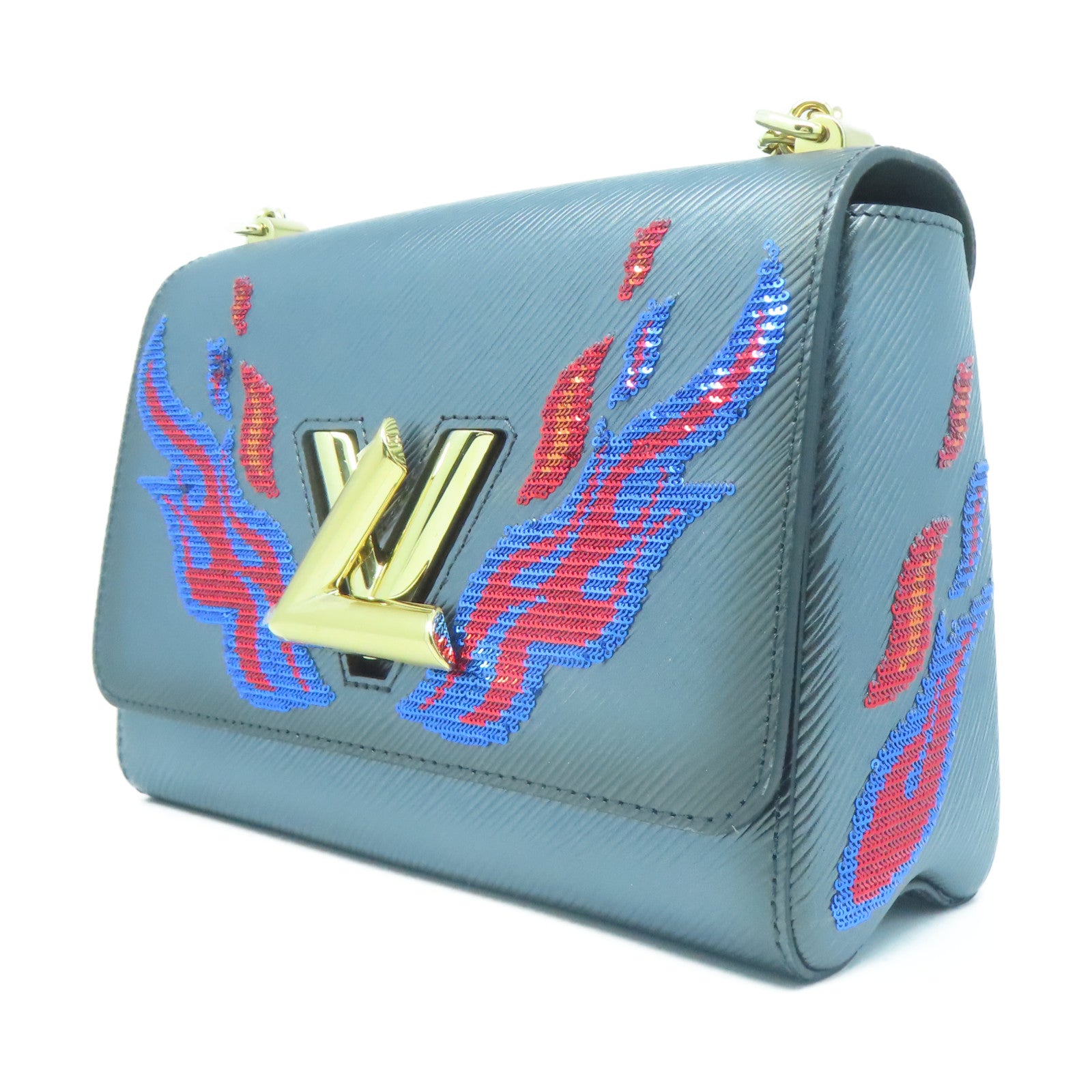 LOUIS VUITTON **【激減優惠】Epi Twist MM金扣鏈帶肩背袋灰色