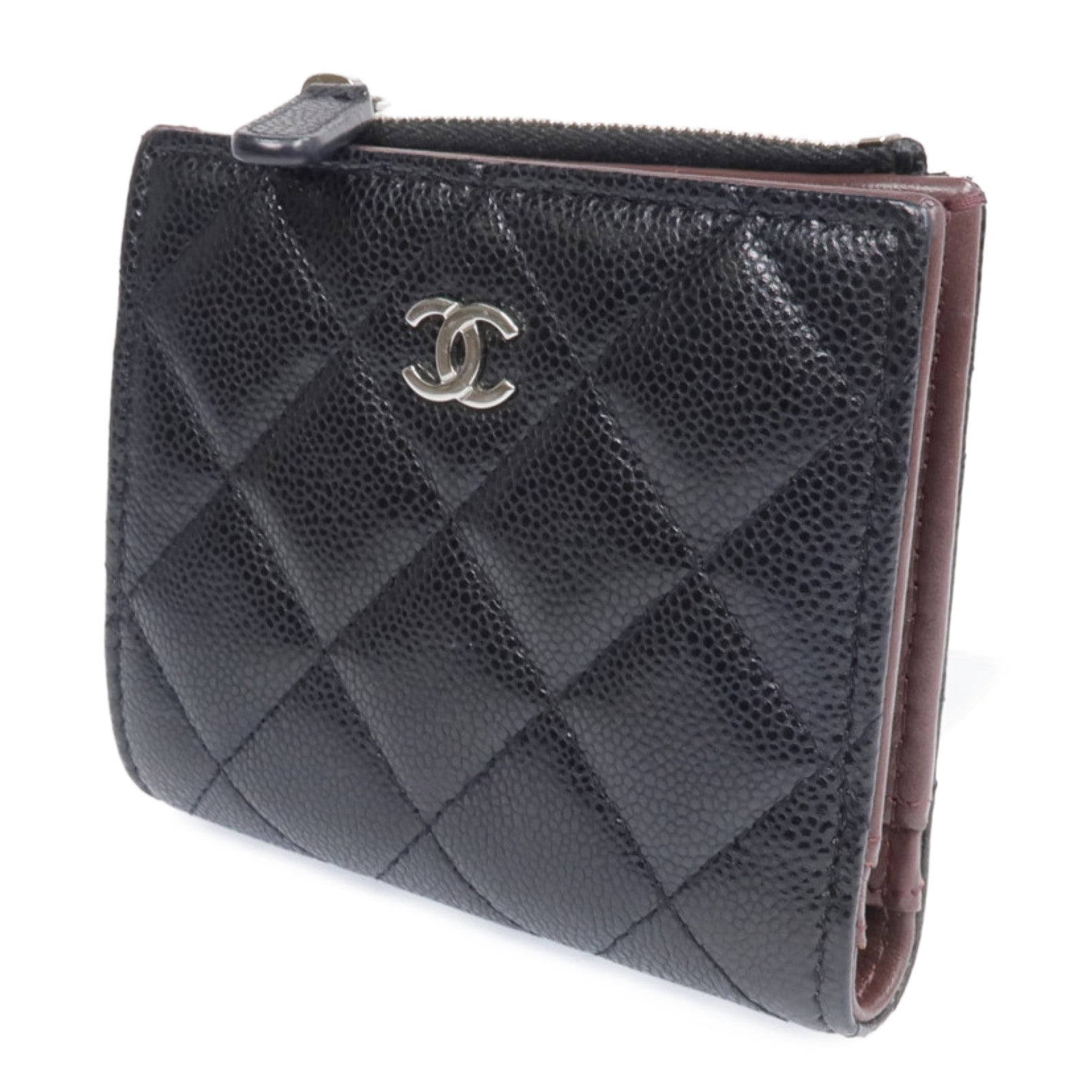 CHANEL 牛皮皮革Wallet銀扣錢包