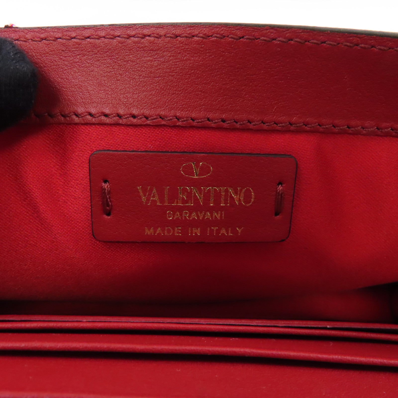 Valentino 牛皮皮革Chain Shoulder Bag金扣鏈帶肩背袋紅色