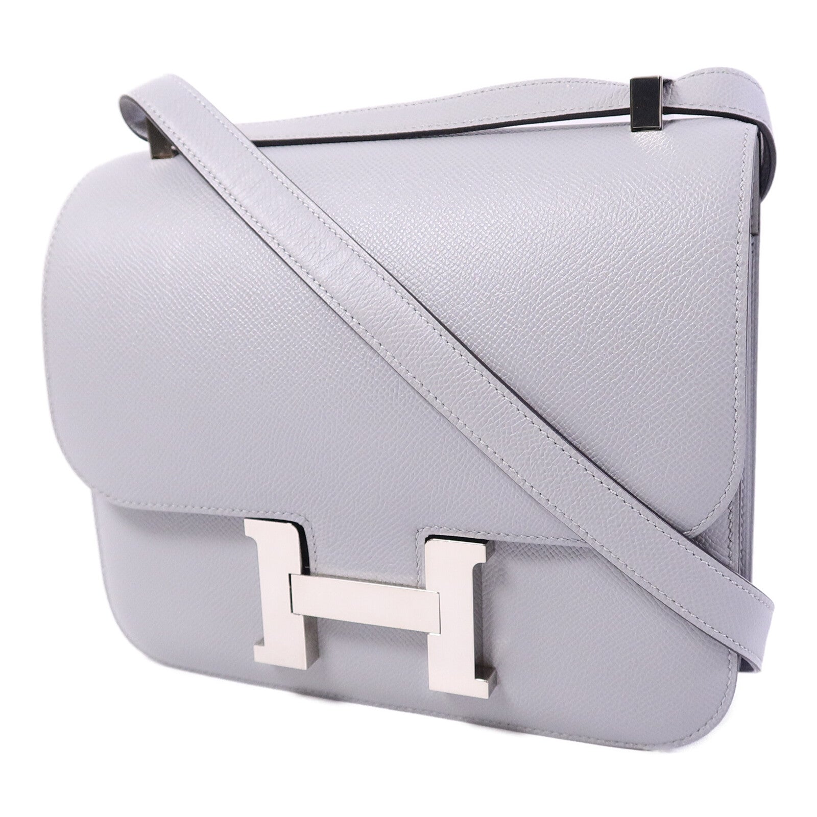 HERMES Epsom皮革Constance 24肩背袋Gris Mouette