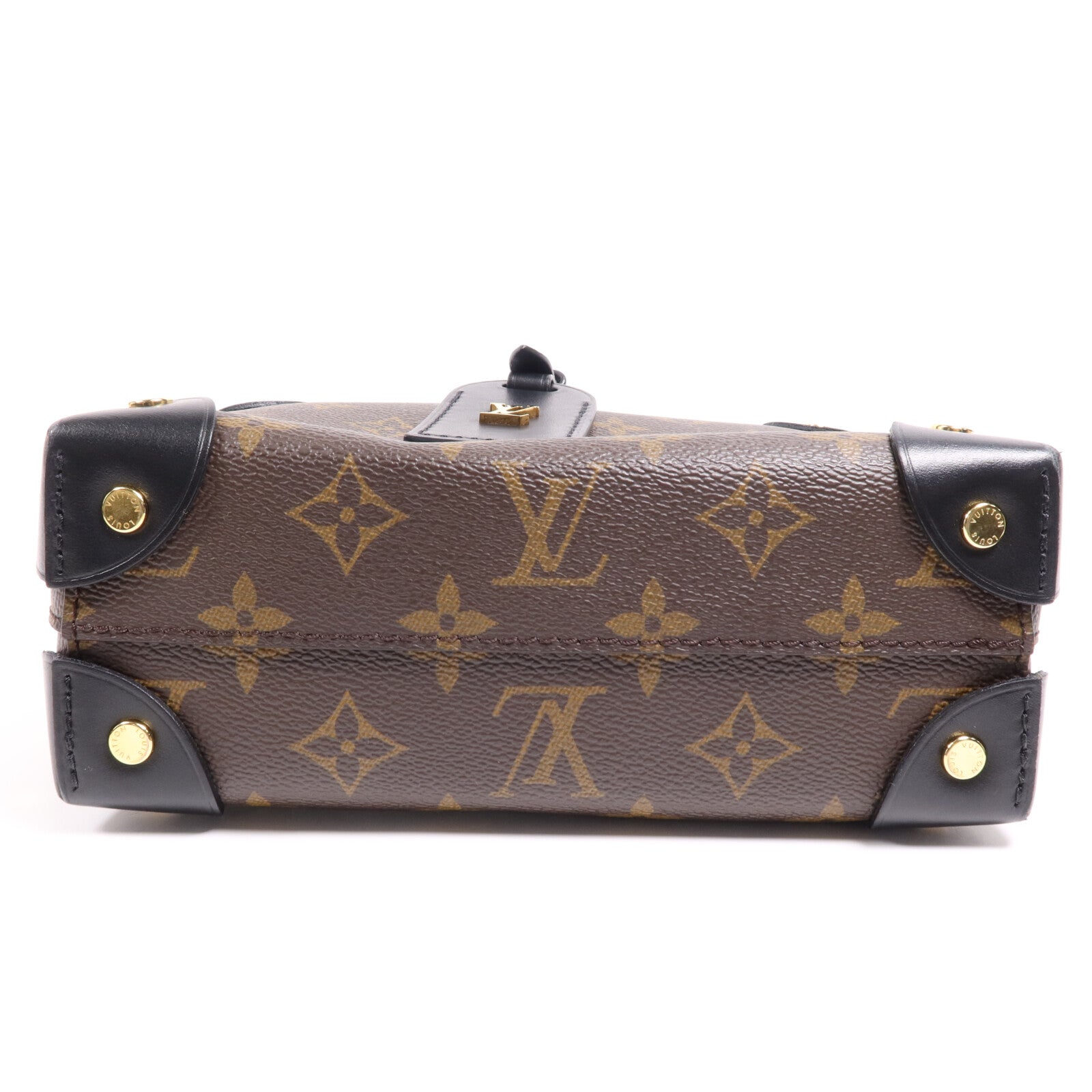 LOUIS VUITTON Monogram Petite Malle Souple金扣手挽肩背兩用袋