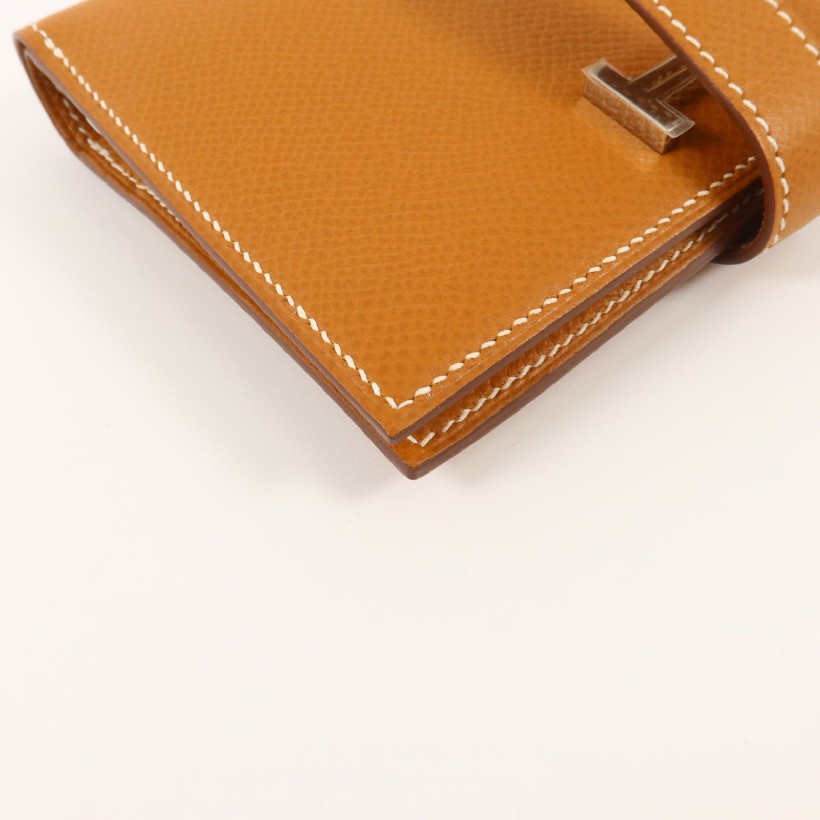 HERMES Epsom皮革Bearn Compact Wallet錢包Gold