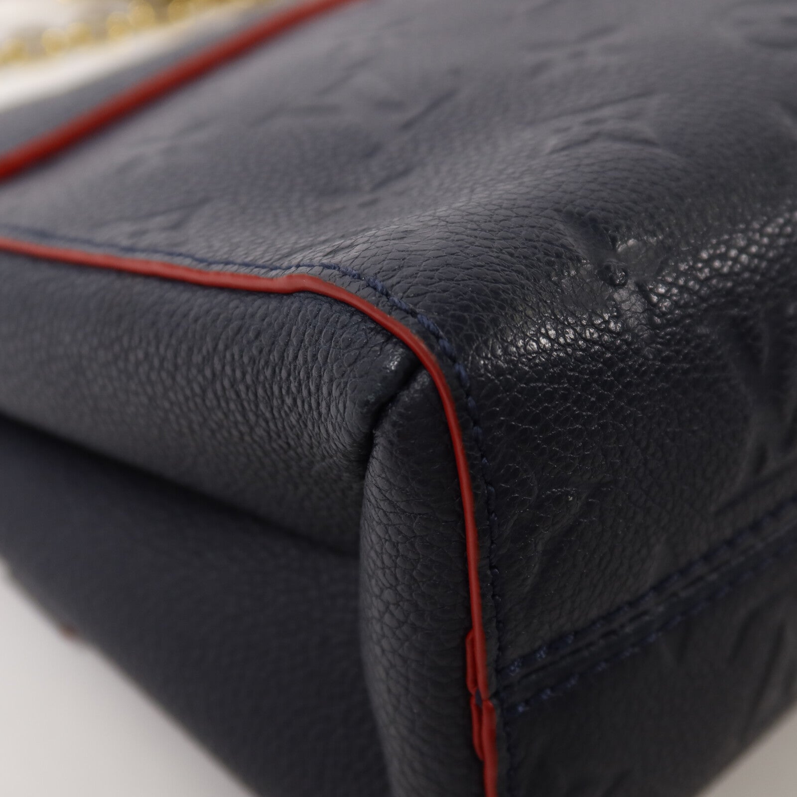 LOUIS VUITTON Monogram Empreinte Vavin PM鏈帶肩背袋深藍色