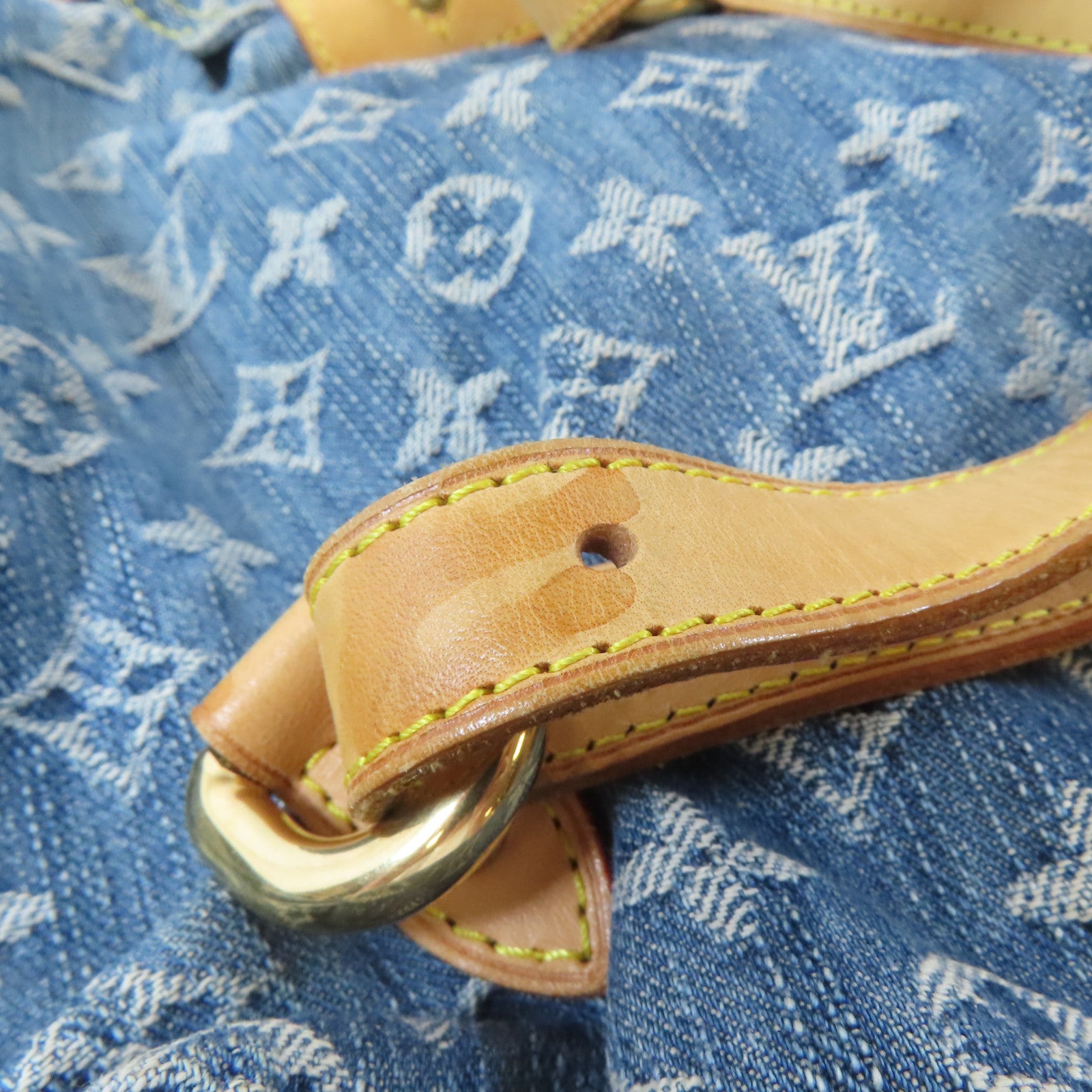 LOUIS VUITTON Monogram Denim Sac a Dos GM金扣背包藍色