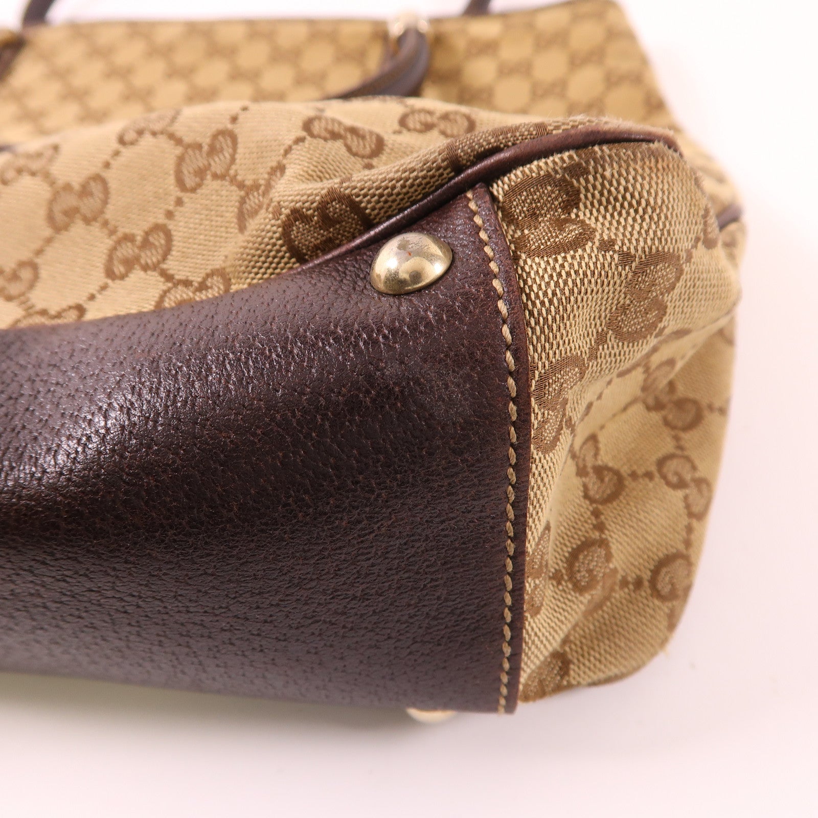 GUCCI 帆布Tote Bag金扣手挽袋