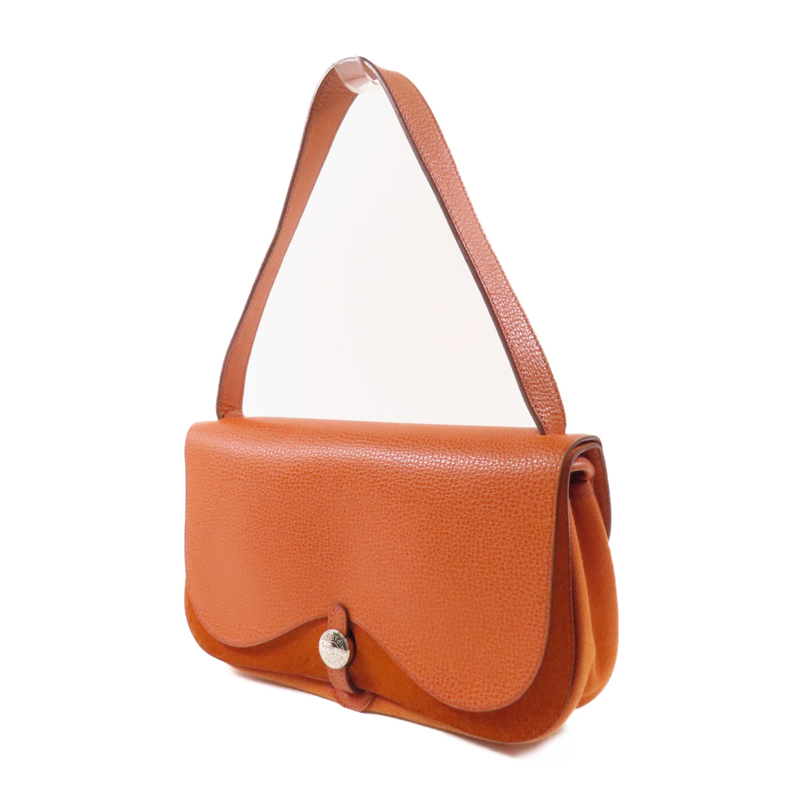 HERMES 【激減優惠】帆布/牛皮皮革Sac Colorado銀扣肩背袋