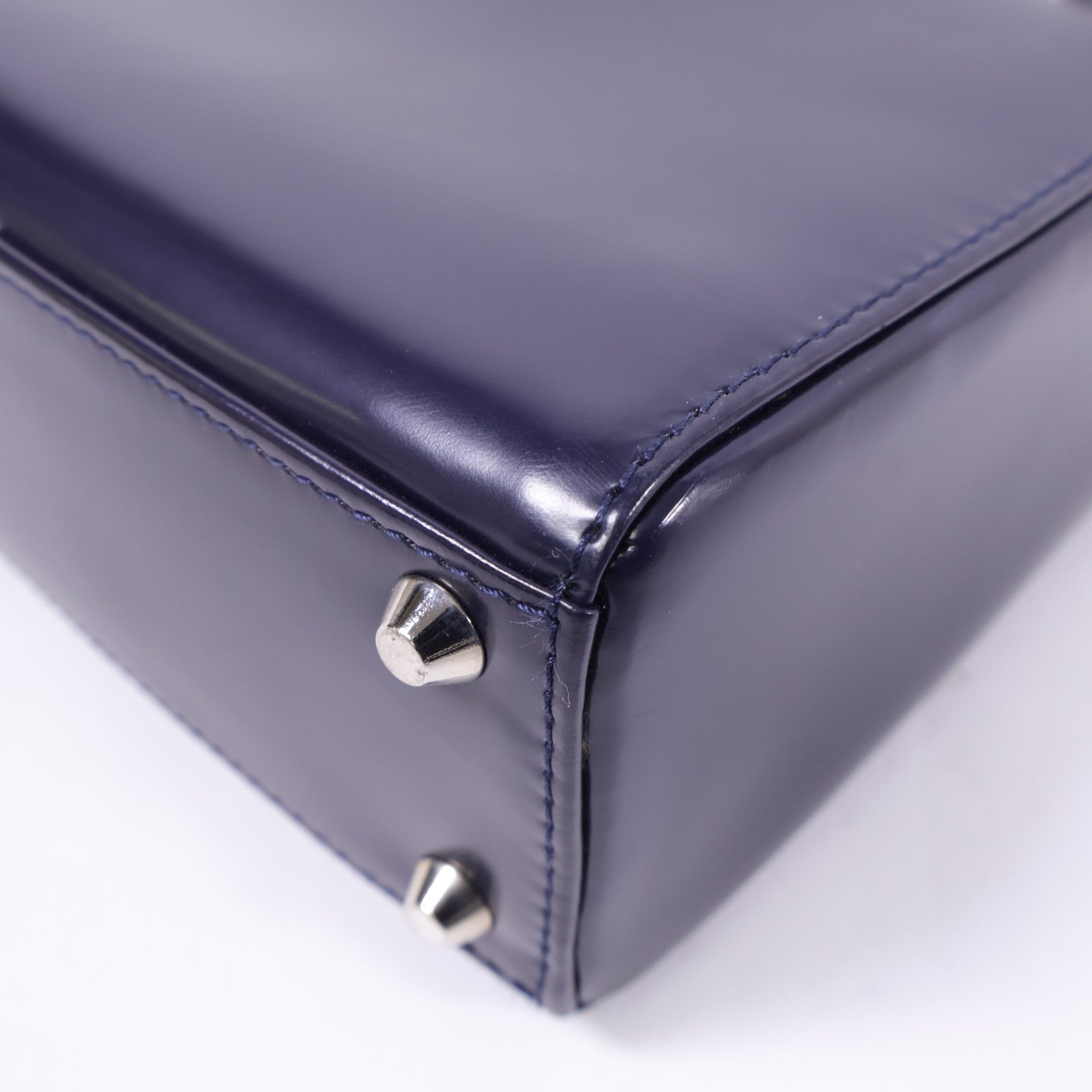 Dior 牛皮皮革Mini Lady Dior銀扣手挽肩背兩用袋