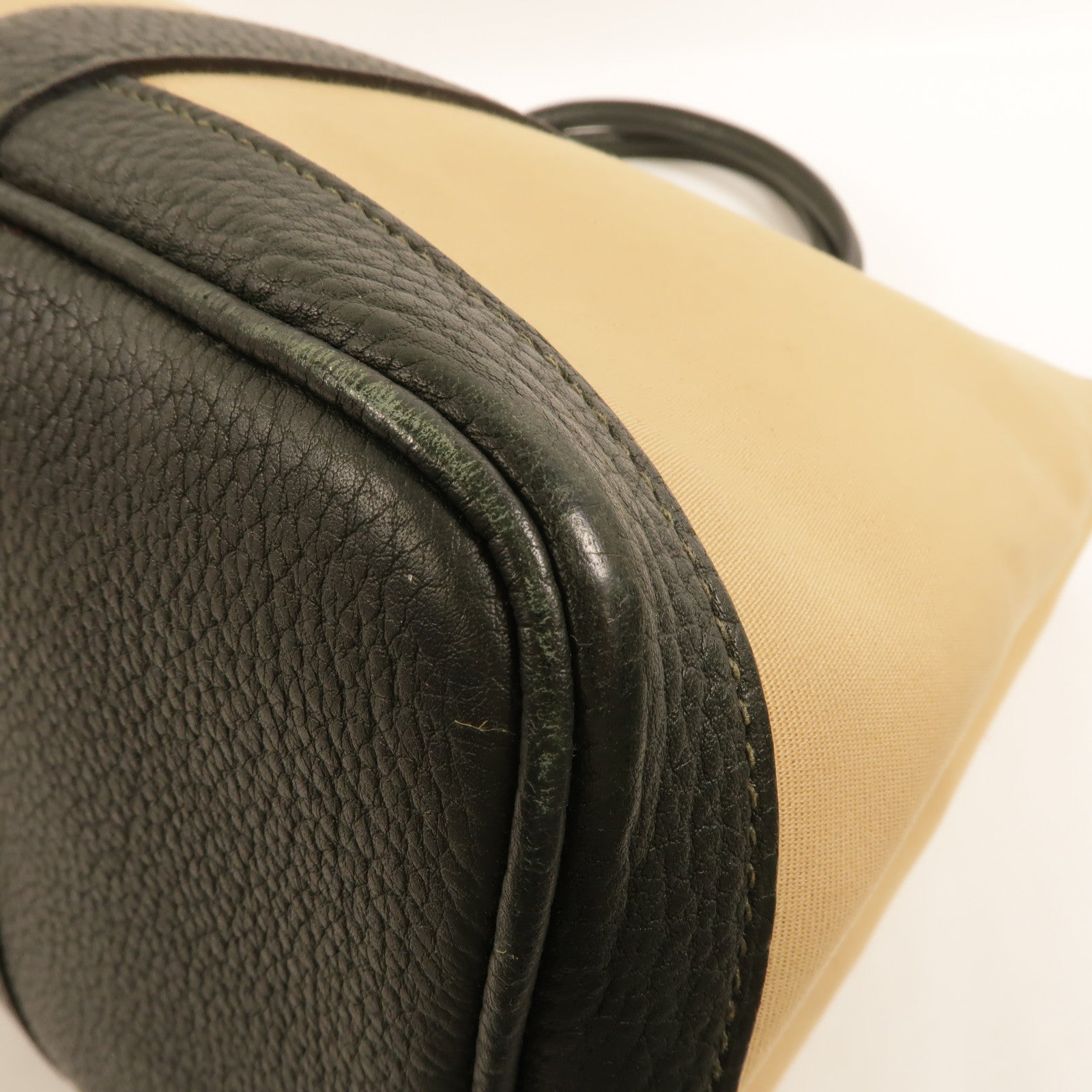 HERMES Toile/Negonda皮革Garden Party PM手挽袋Trench/Vert Fonce