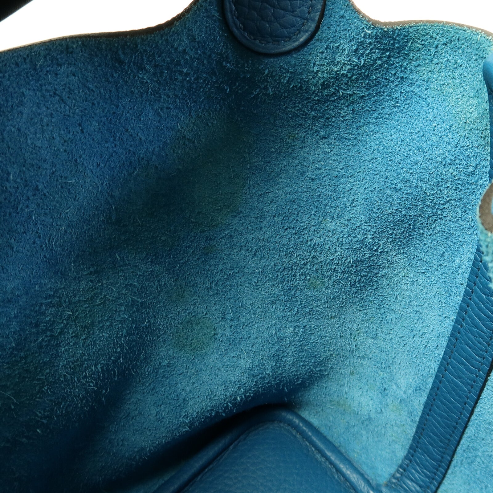 HERMES Clemence皮革Picotin PM手挽袋Blue Colvert