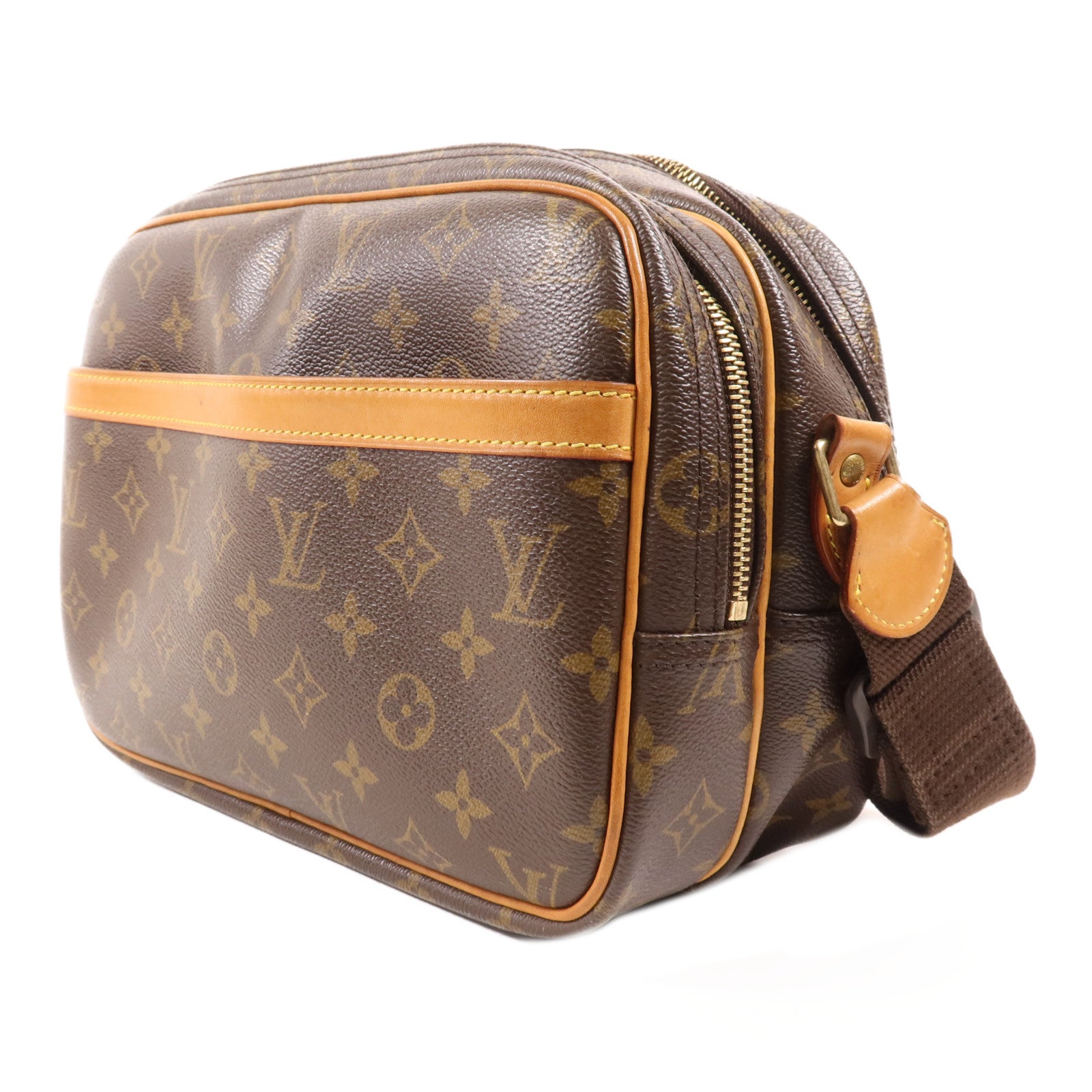 LOUIS VUITTON Monogram Reporter PM金扣肩背袋