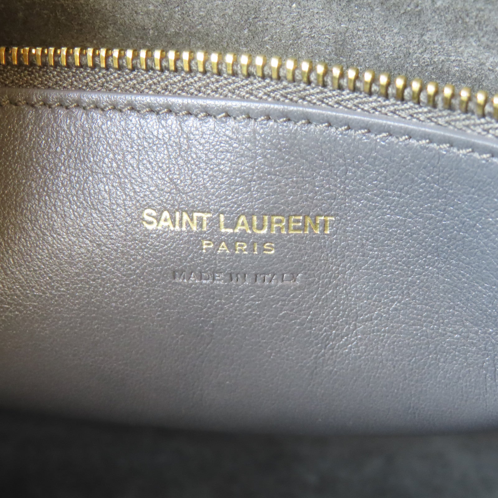 SAINT LAURENT 牛皮皮革2 Way Shoulder Bag金扣手挽肩背兩用袋灰色