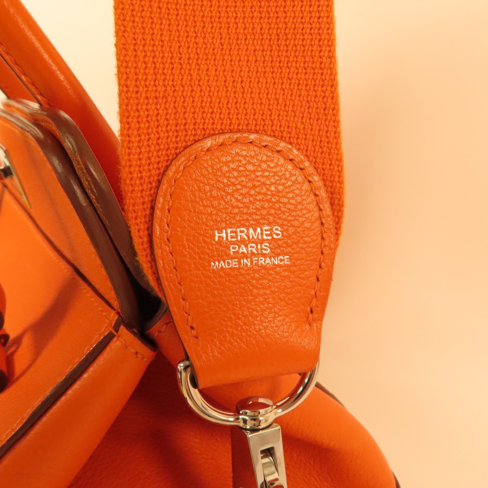 HERMES 【激減優惠】Clemence皮革Tool Box 20手挽肩背兩用袋Orange