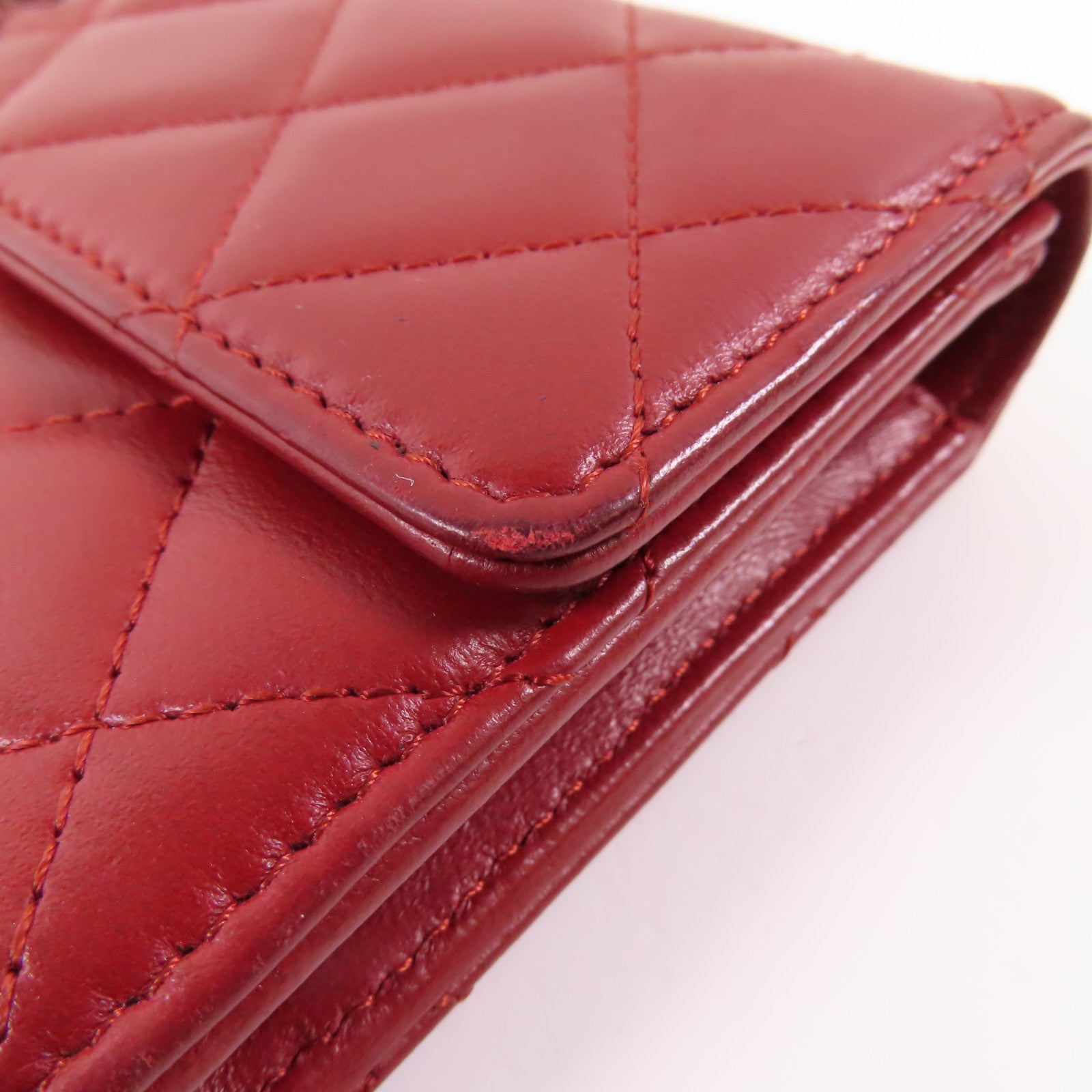 CHANEL 羊皮皮革Long Wallet銀扣長錢包