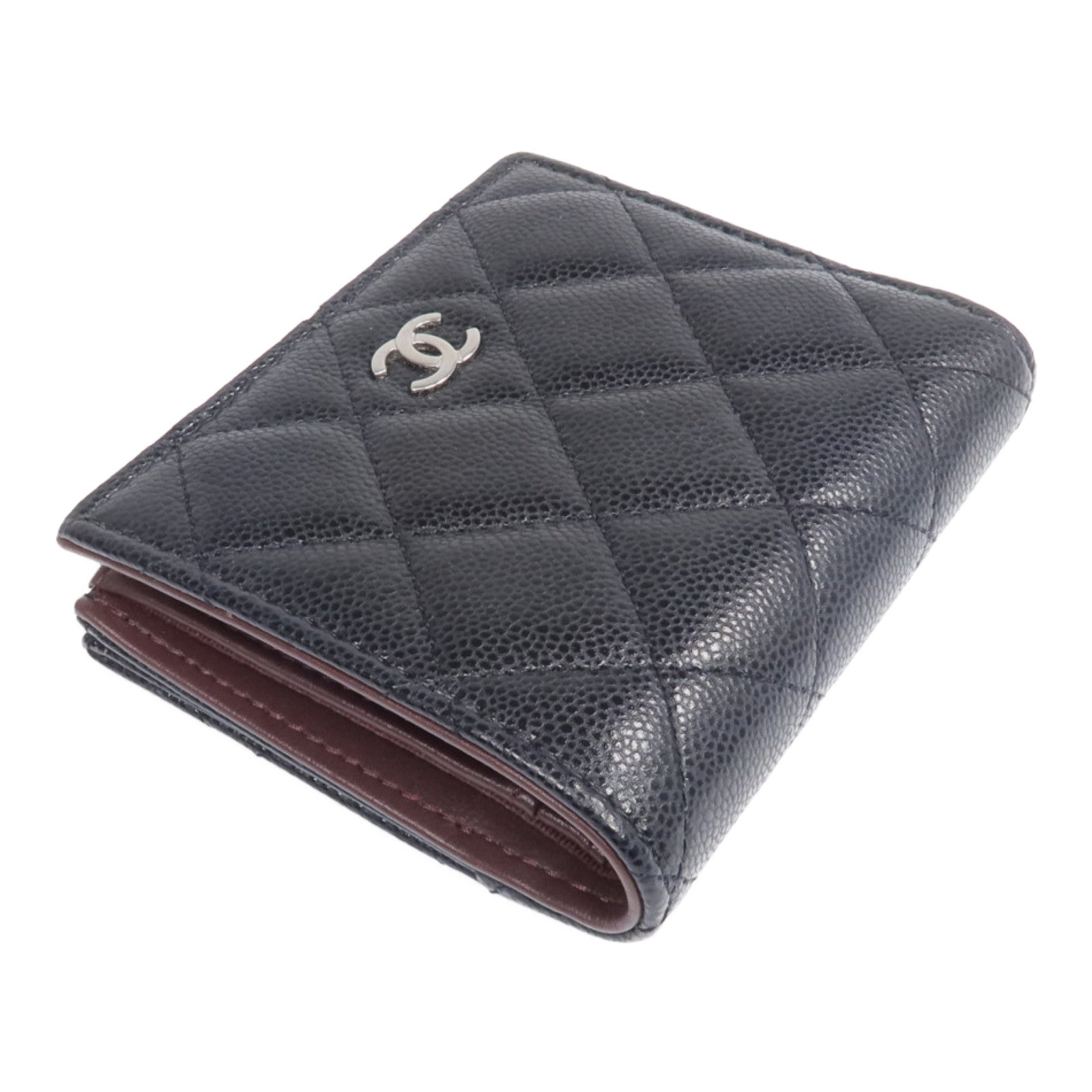 CHANEL 牛皮皮革Wallet銀扣錢包