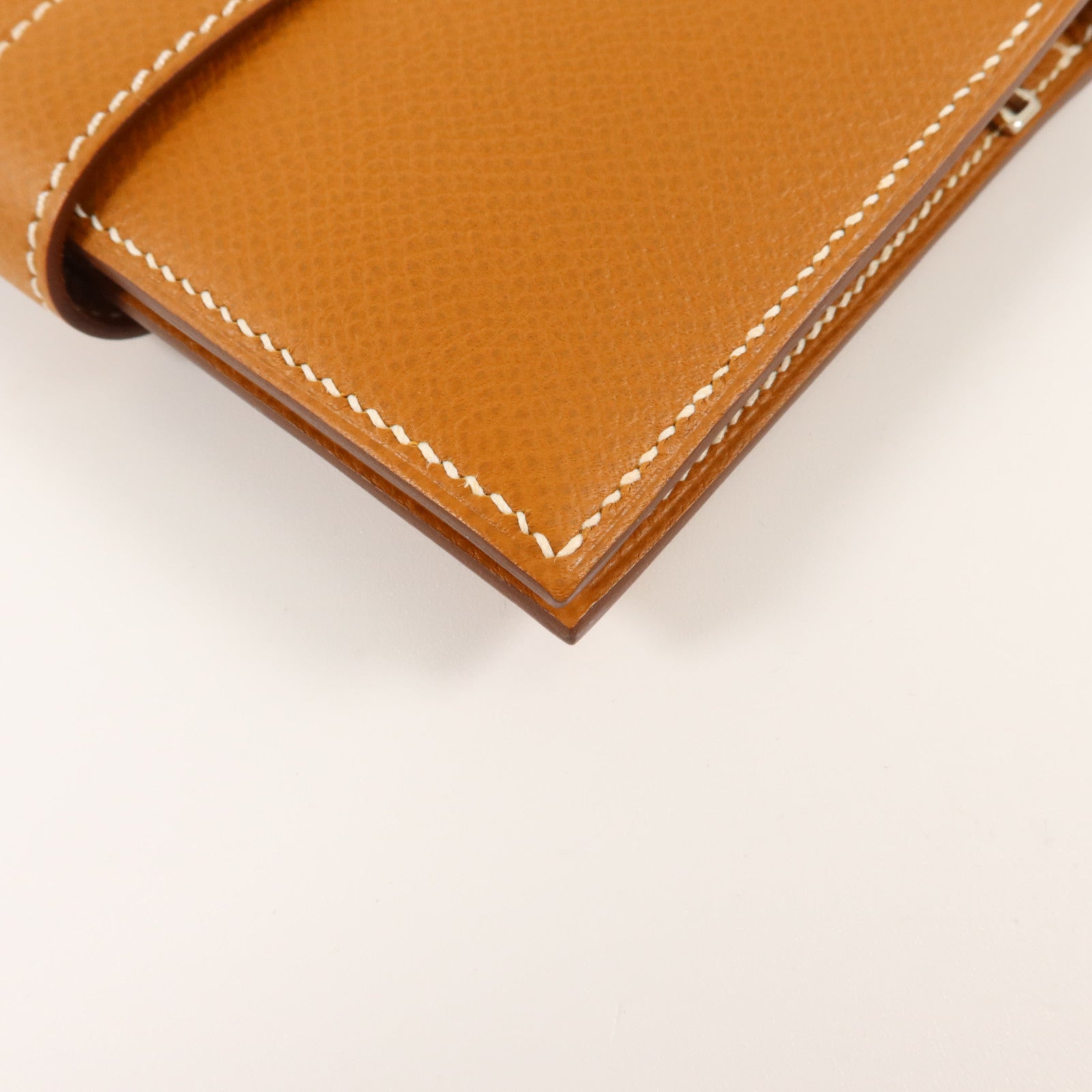 HERMES Epsom皮革Bearn Compact Wallet錢包Gold