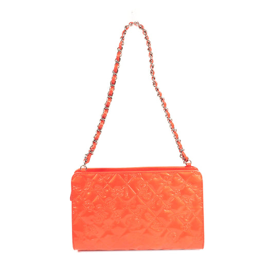 CHANEL 【激減優惠】漆皮皮革Chain Shoulder銀扣鏈帶肩背袋