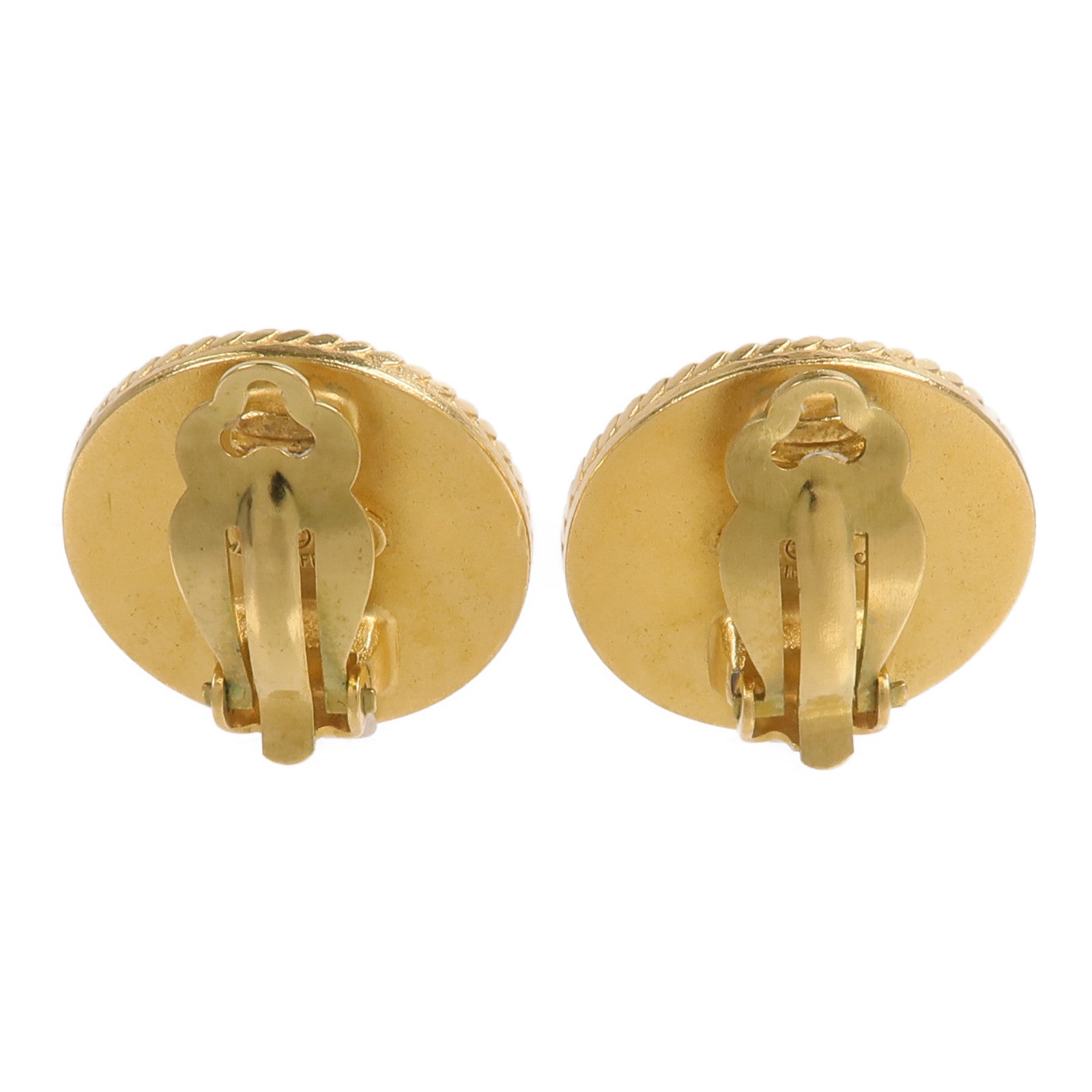 CHANEL 金屬/Wood Vintage Clip-On Earrings耳夾