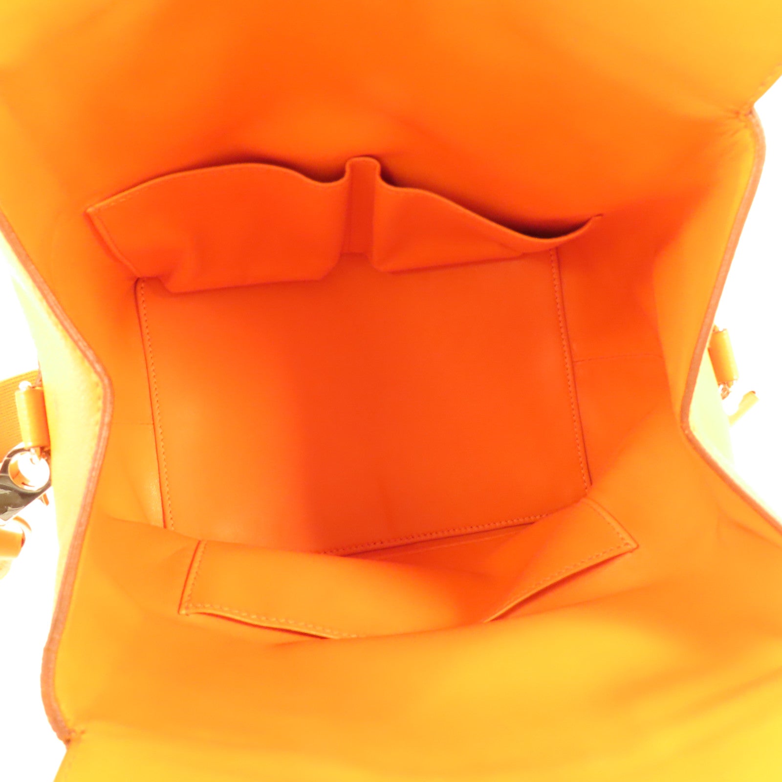 HERMES Clemence皮革Tool Box 20手挽肩背兩用袋Orange