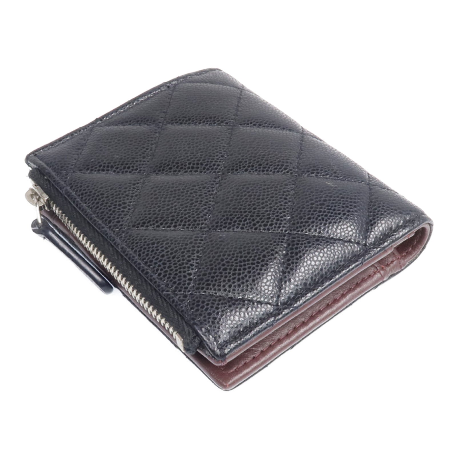 CHANEL 牛皮皮革Wallet銀扣錢包