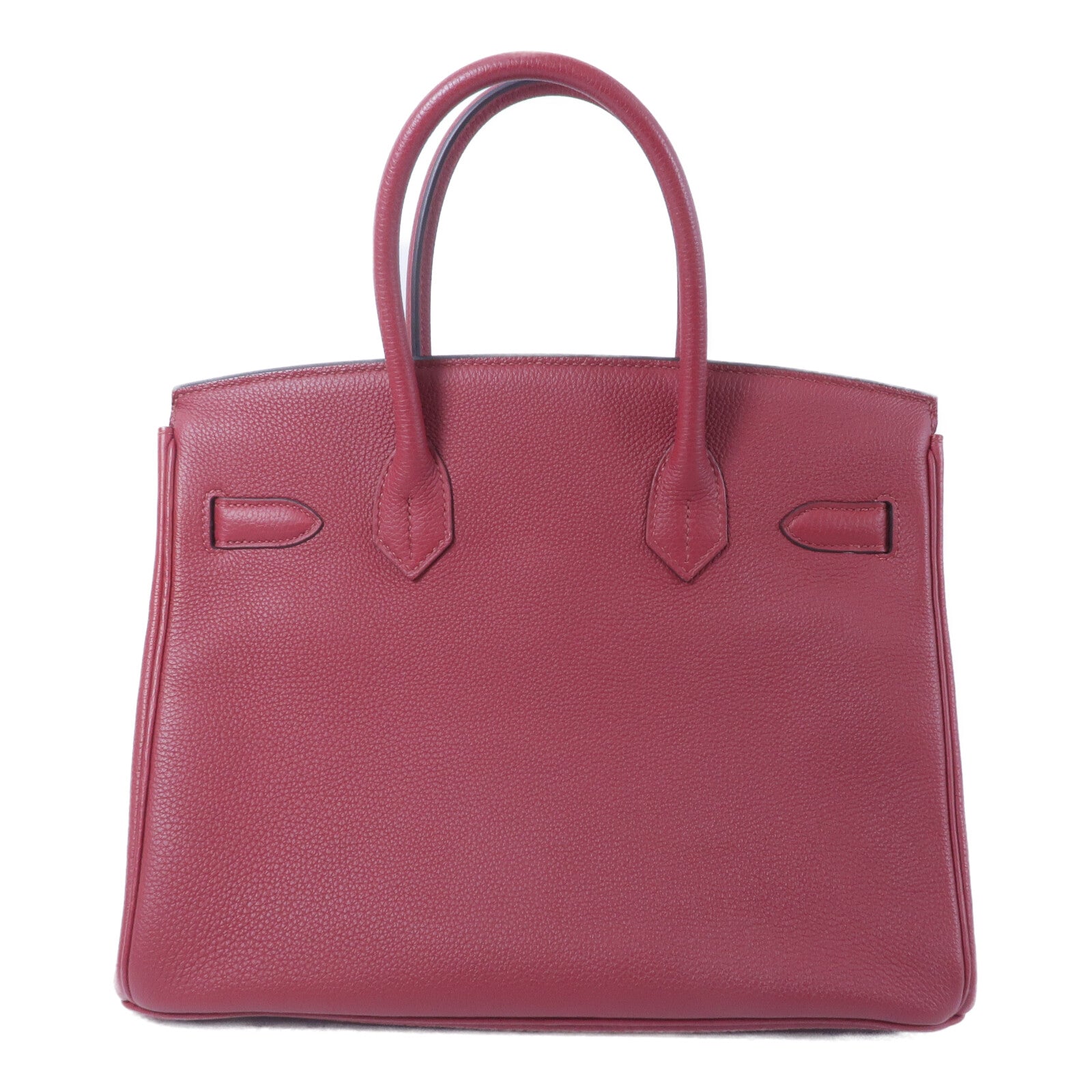 HERMES Clemence皮革Birkin 30手挽袋Rouge Gernat