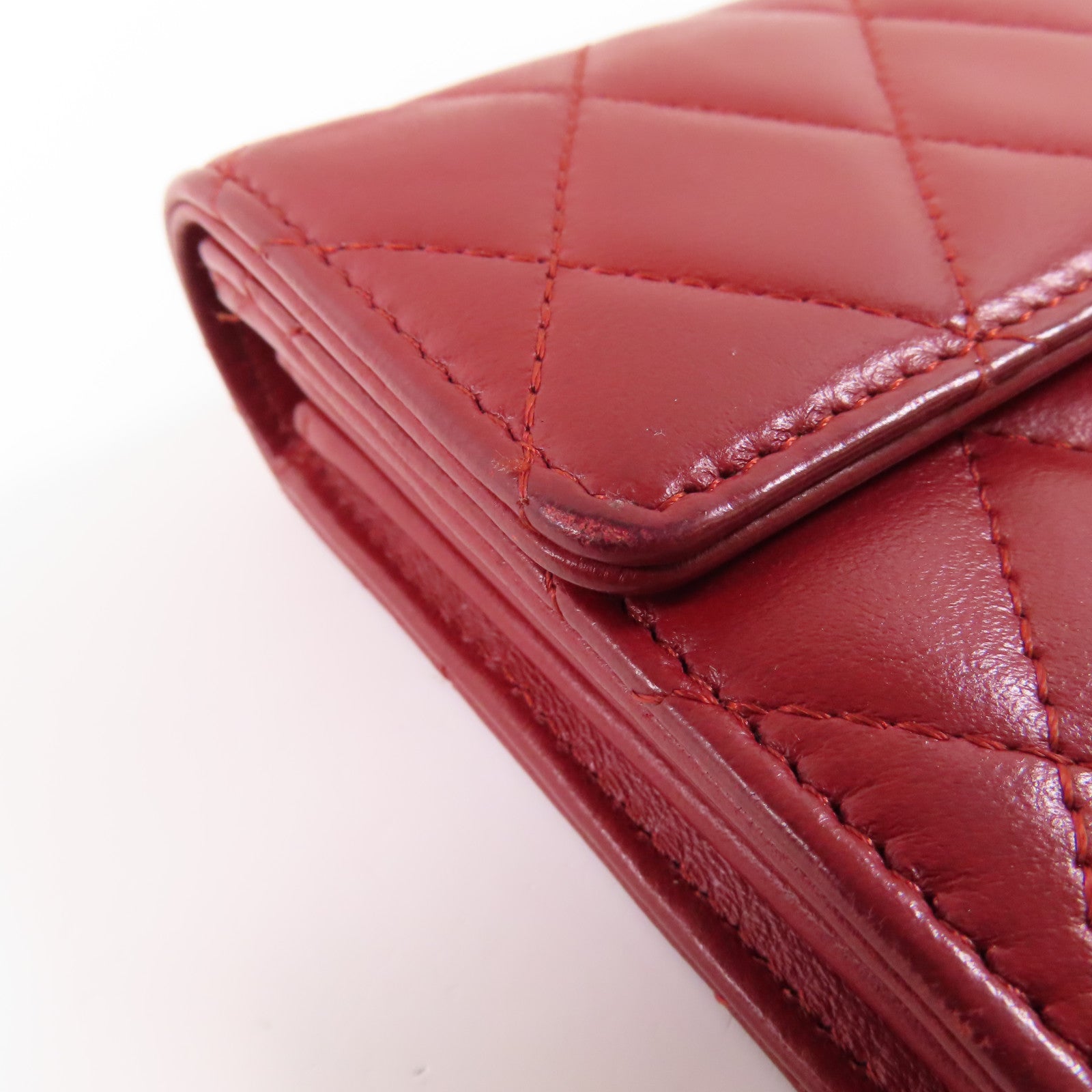 CHANEL 羊皮皮革Long Wallet銀扣長錢包