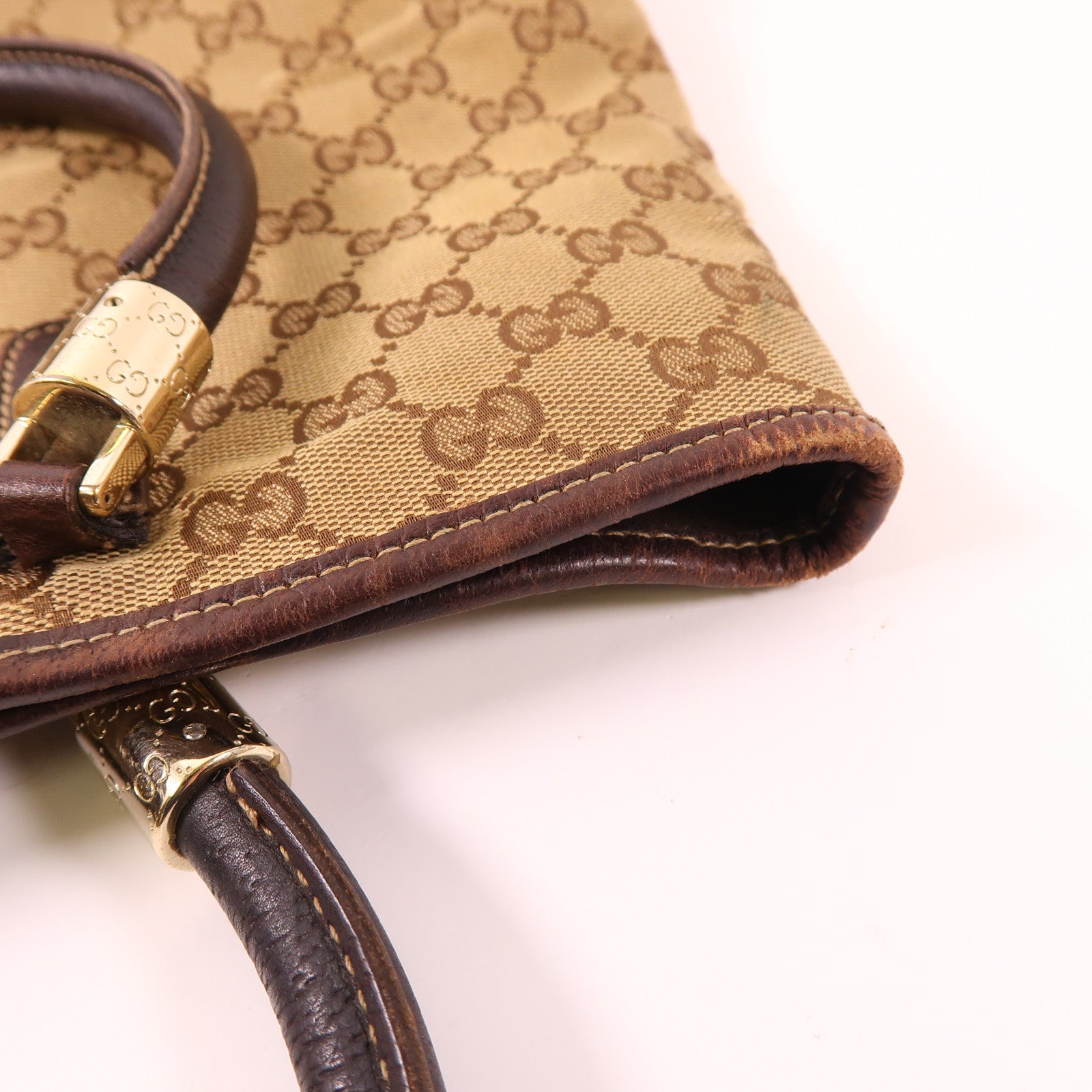 GUCCI 帆布Tote Bag金扣手挽袋