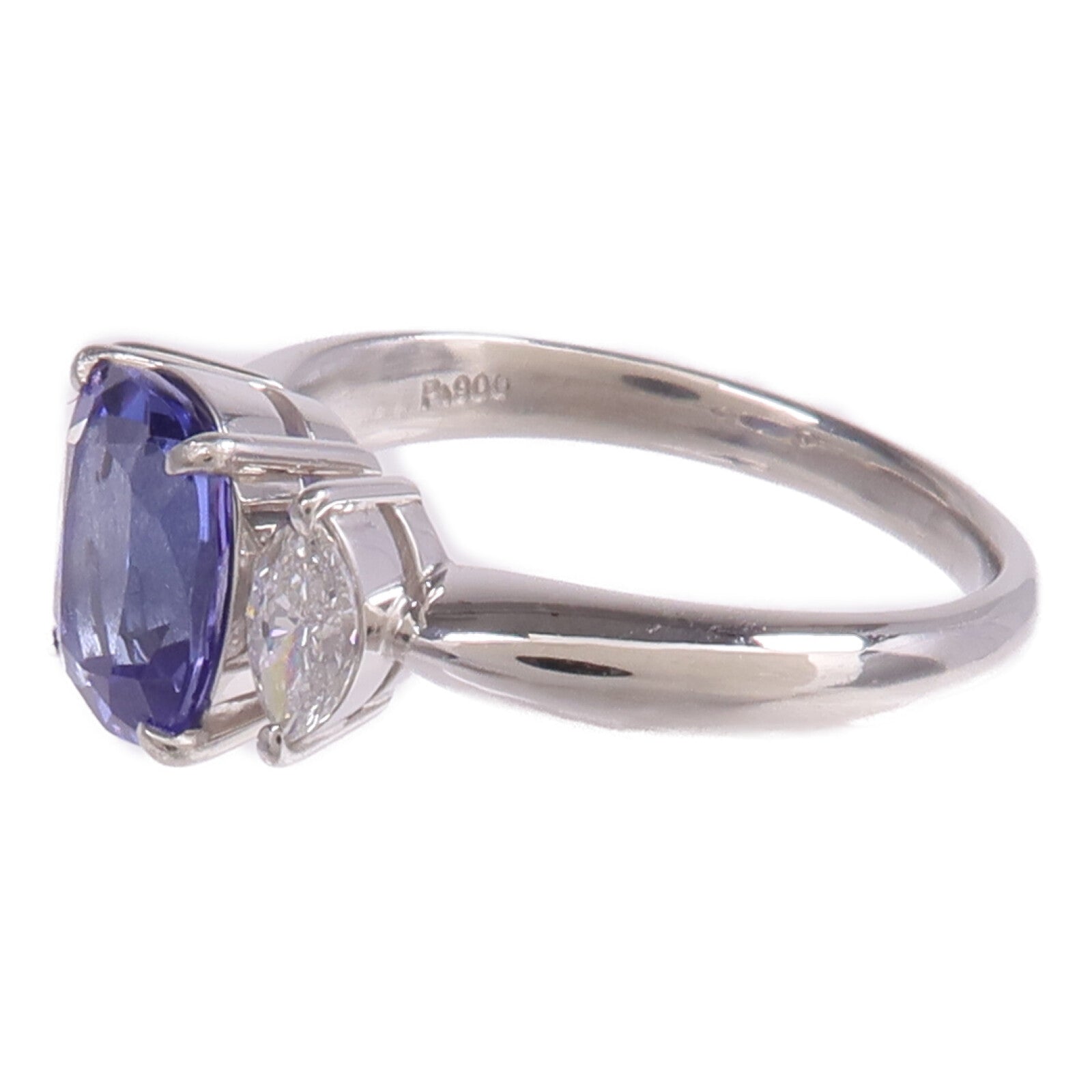 JEWELRY PT900鉑金Tanzanite Diamond Ring坦桑石/鑽石戒指US#7.25