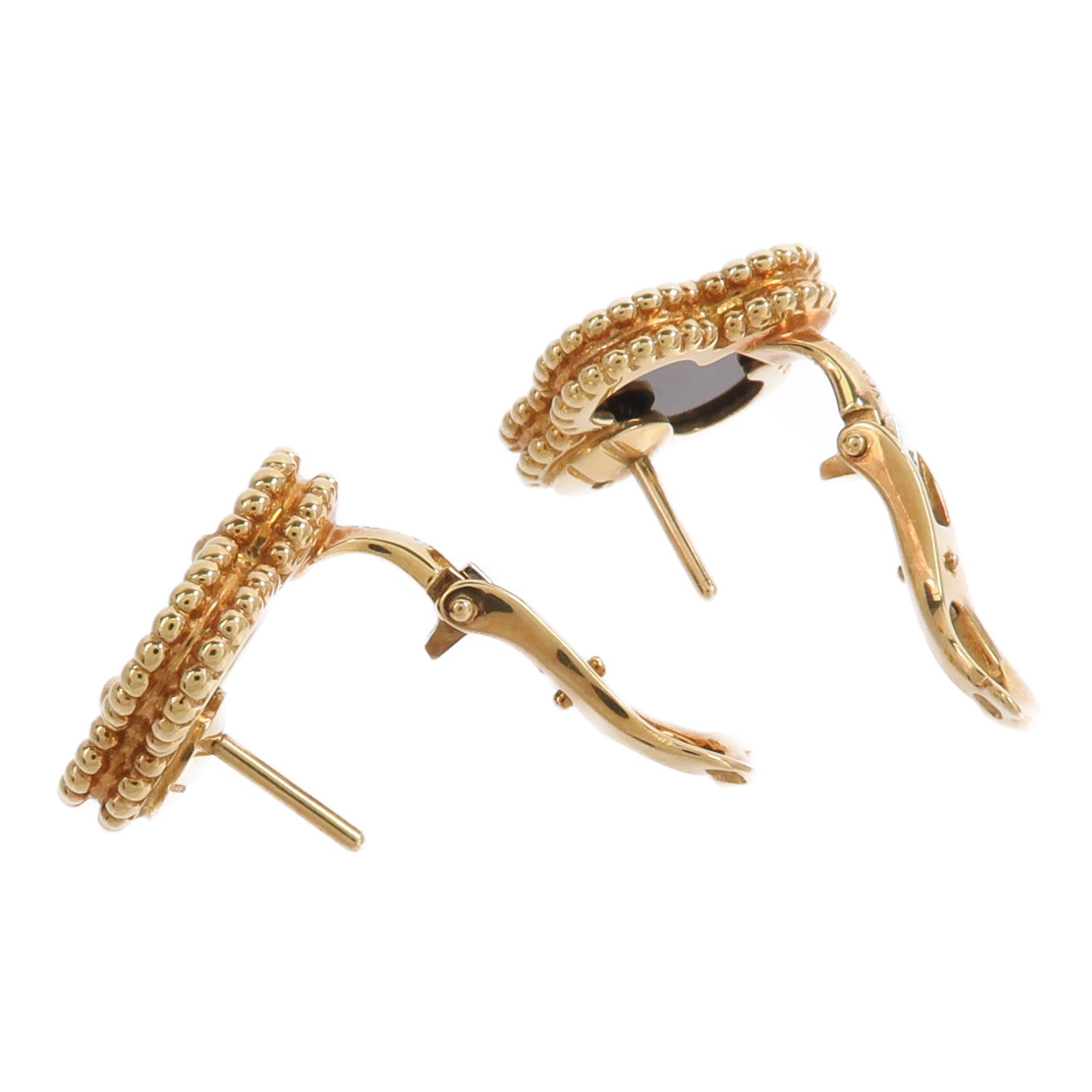 Van Cleef & Arpels 18K黃金Vintage Alhambra Earrings縞瑪瑙耳環
