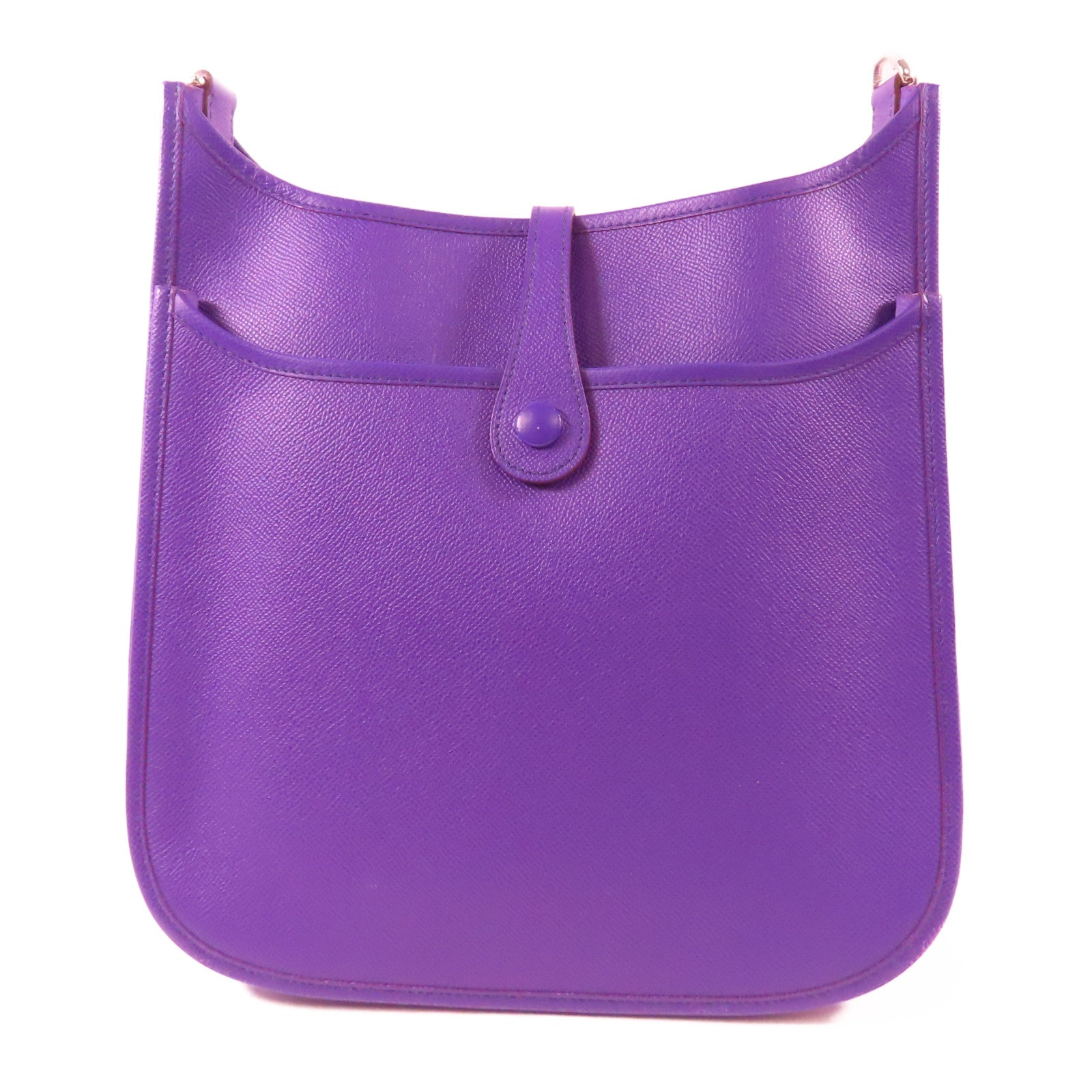 HERMES Epsom皮革Evelyne PM銀扣肩背袋9K Iris