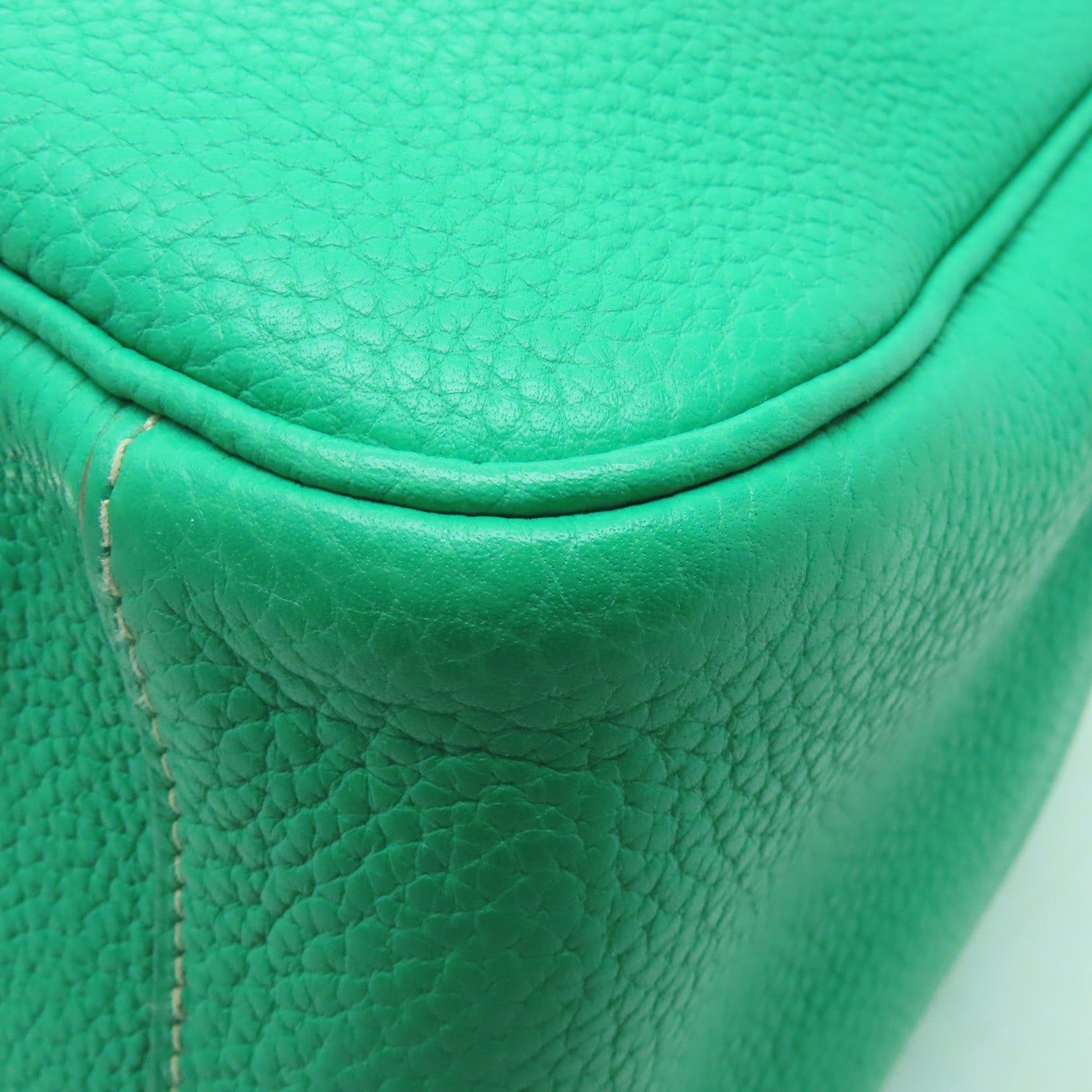 HERMES 【激減優惠】Clemence皮革Lindy 34銀扣手挽肩背兩用袋Menthe/Gris Tourterelle綠色