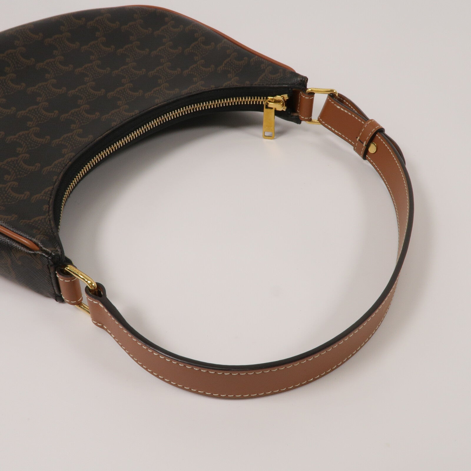 CELINE 塗層帆布Ava Medium Triomphe肩背袋