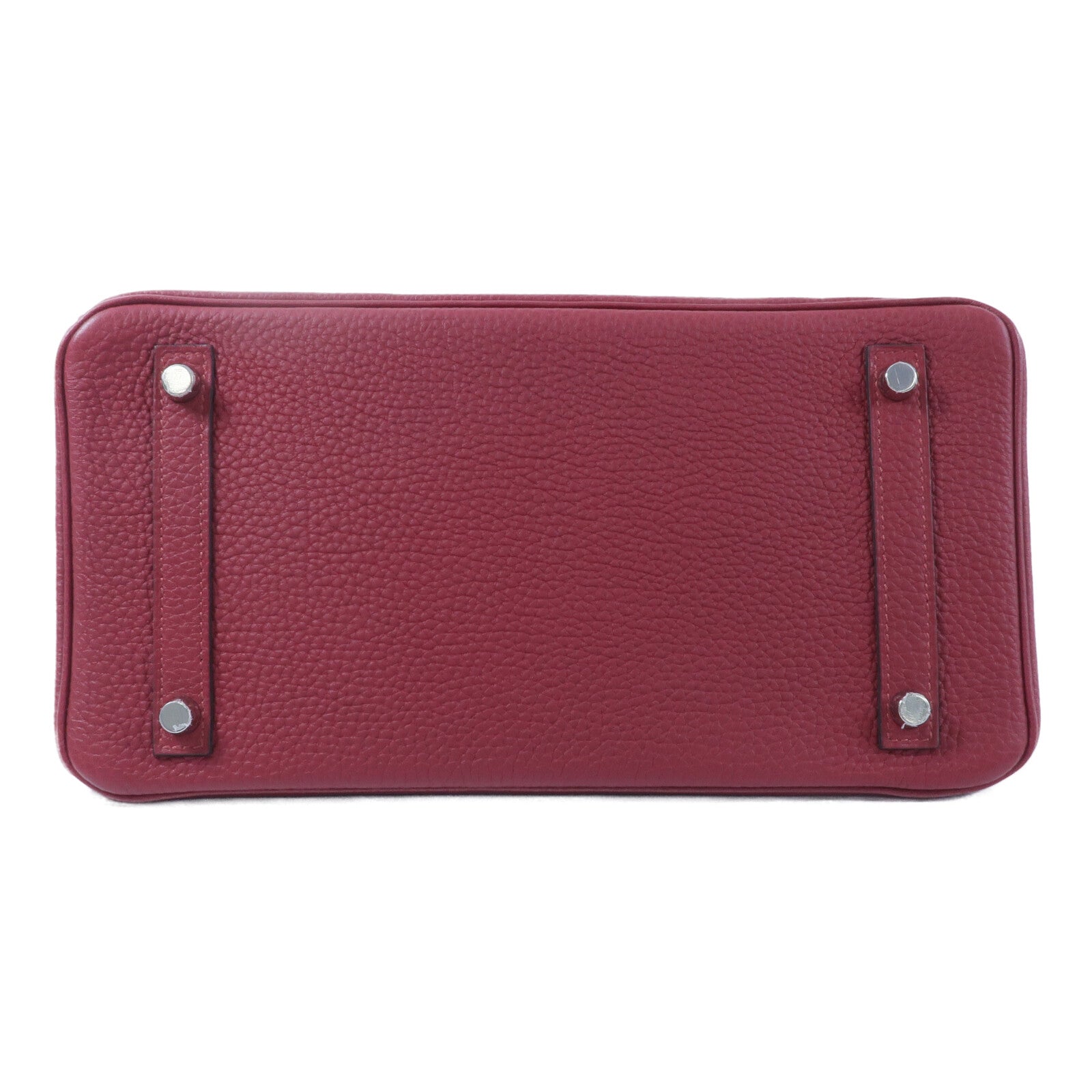 HERMES Clemence皮革Birkin 30手挽袋Rouge Gernat