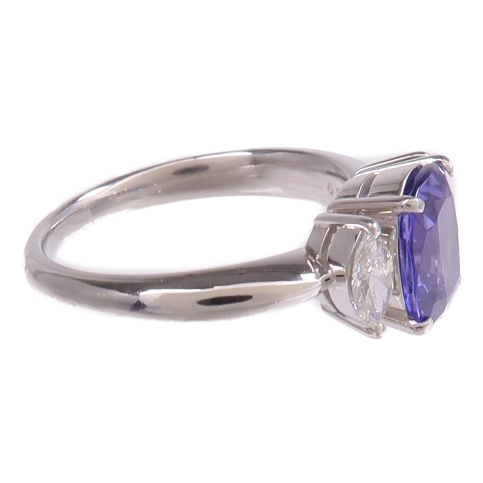 JEWELRY PT900鉑金Tanzanite Diamond Ring坦桑石/鑽石戒指US#7.25