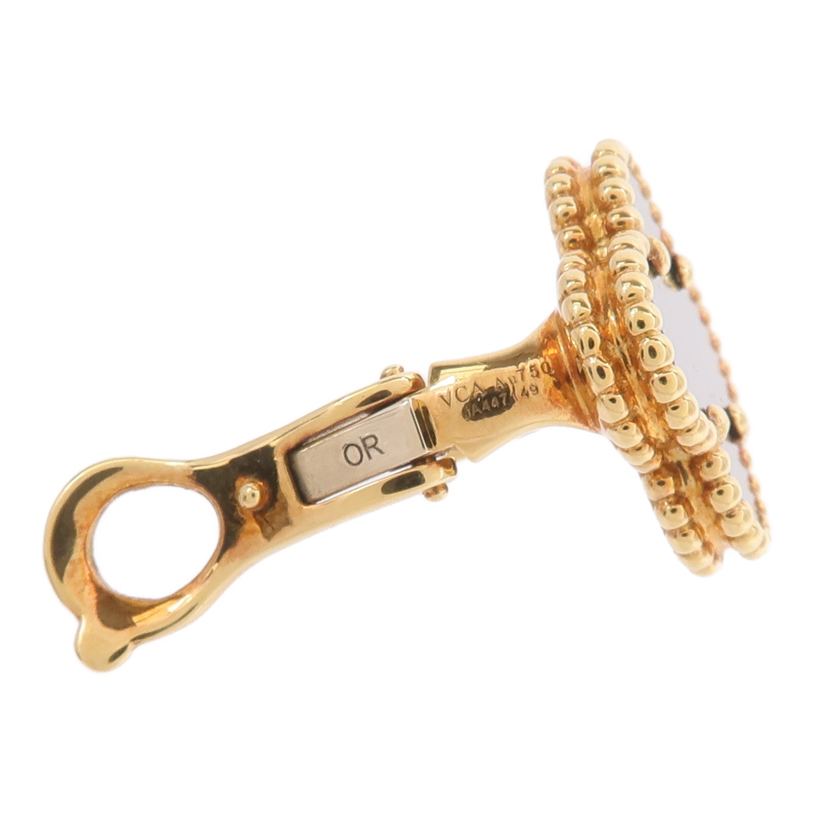 Van Cleef & Arpels 18K黃金Vintage Alhambra Earrings縞瑪瑙耳環