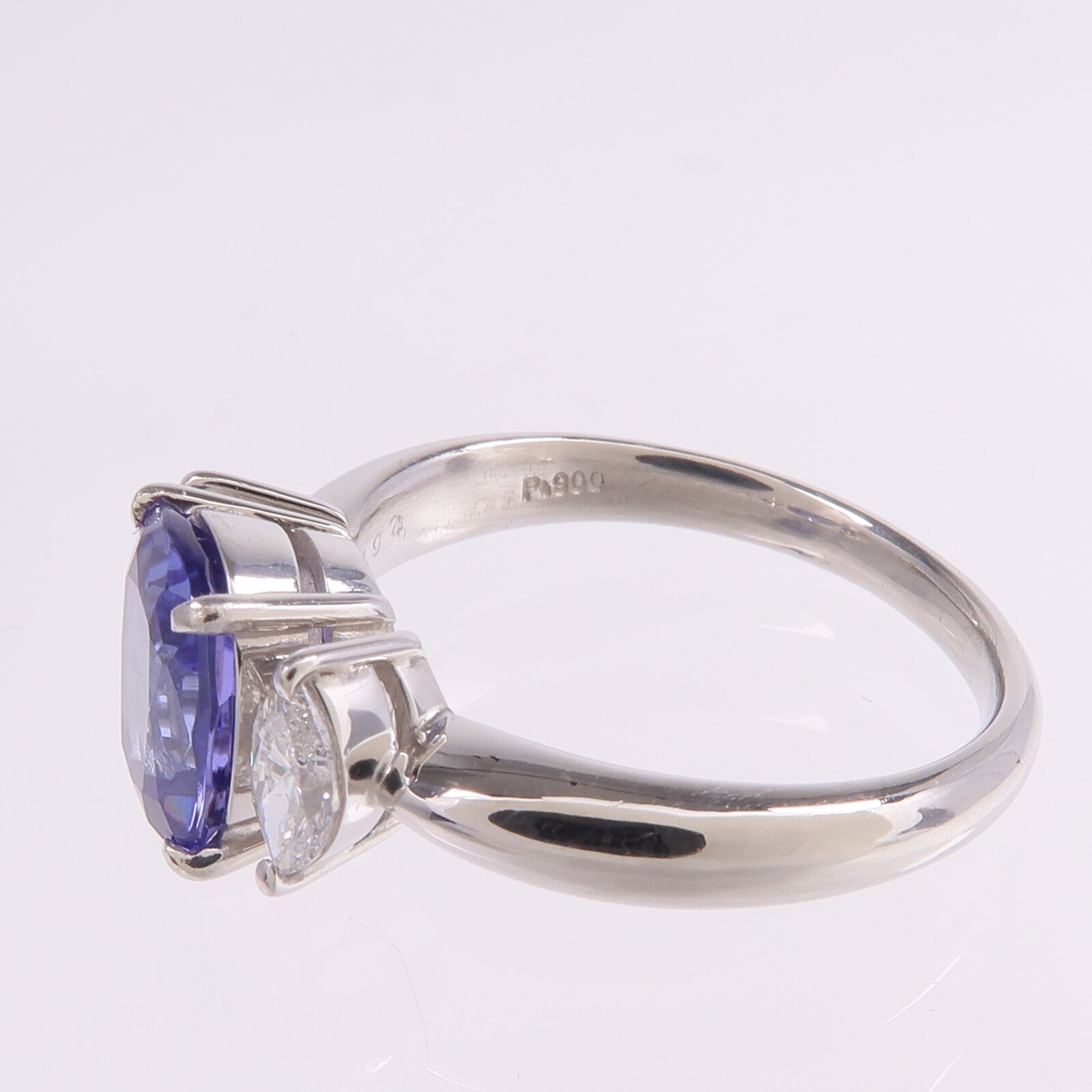JEWELRY PT900鉑金Tanzanite Diamond Ring坦桑石/鑽石戒指US#7.25