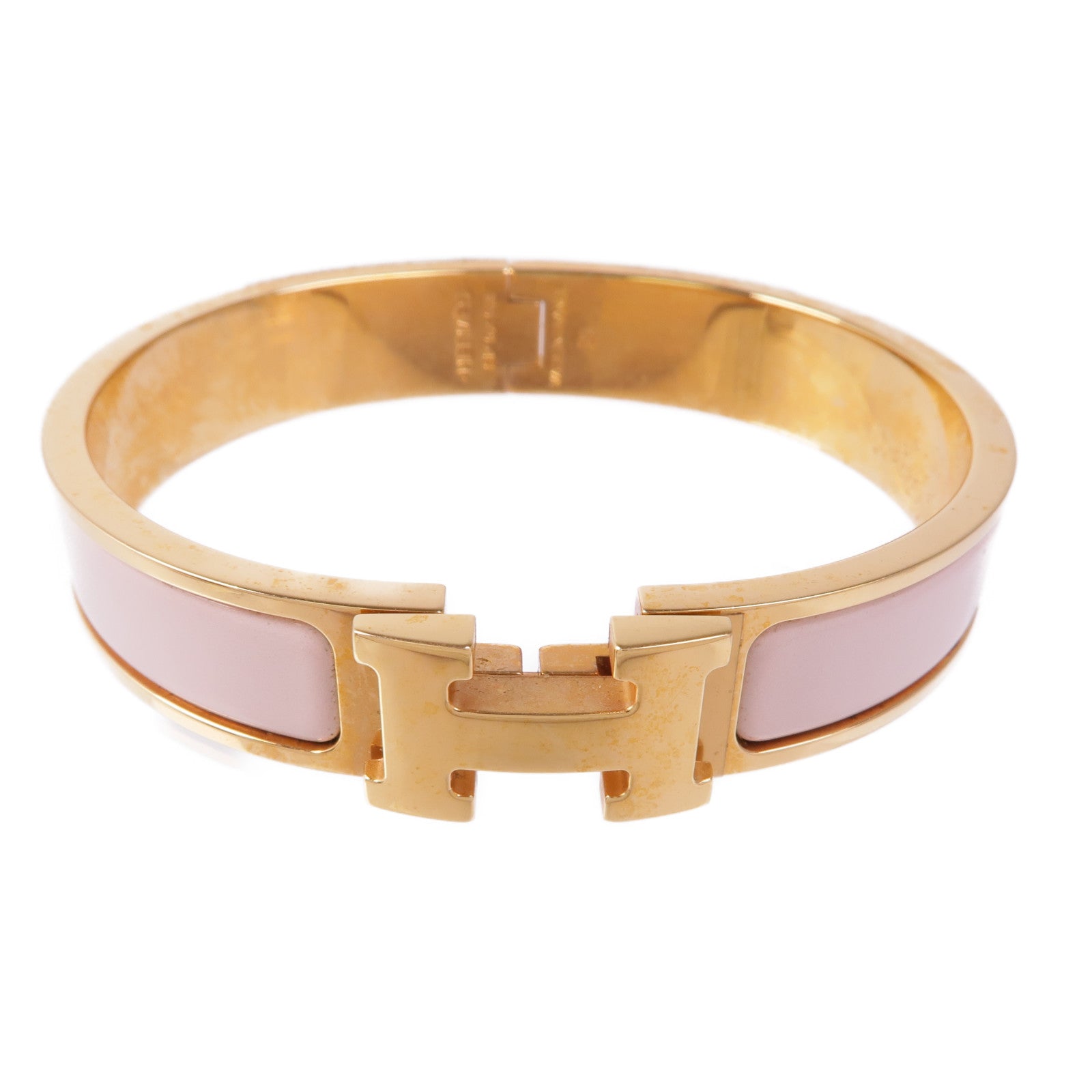 HERMES 金屬/琺瑯Clic H Bracelet金扣手鐲