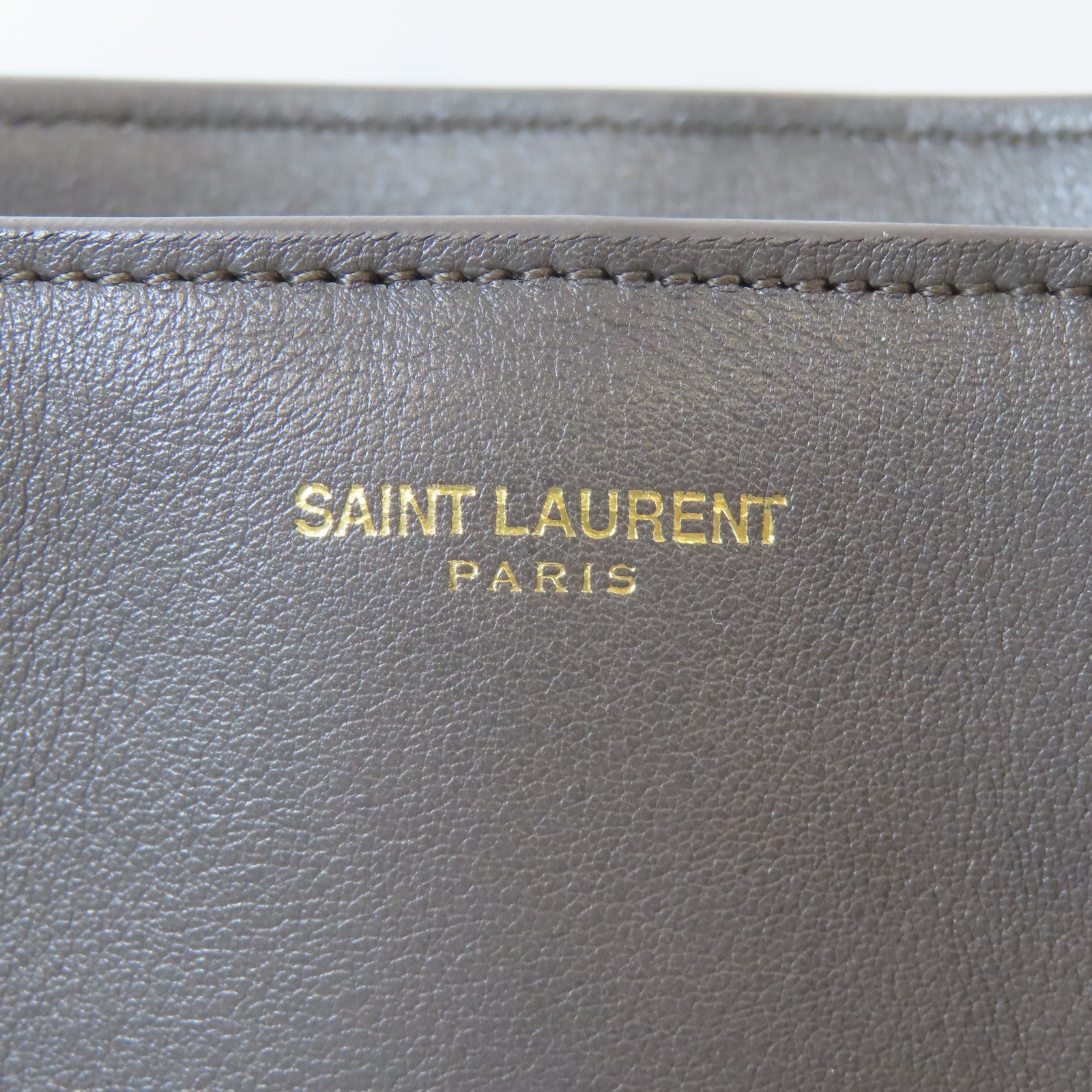 SAINT LAURENT 牛皮皮革2 Way Shoulder Bag金扣手挽肩背兩用袋灰色