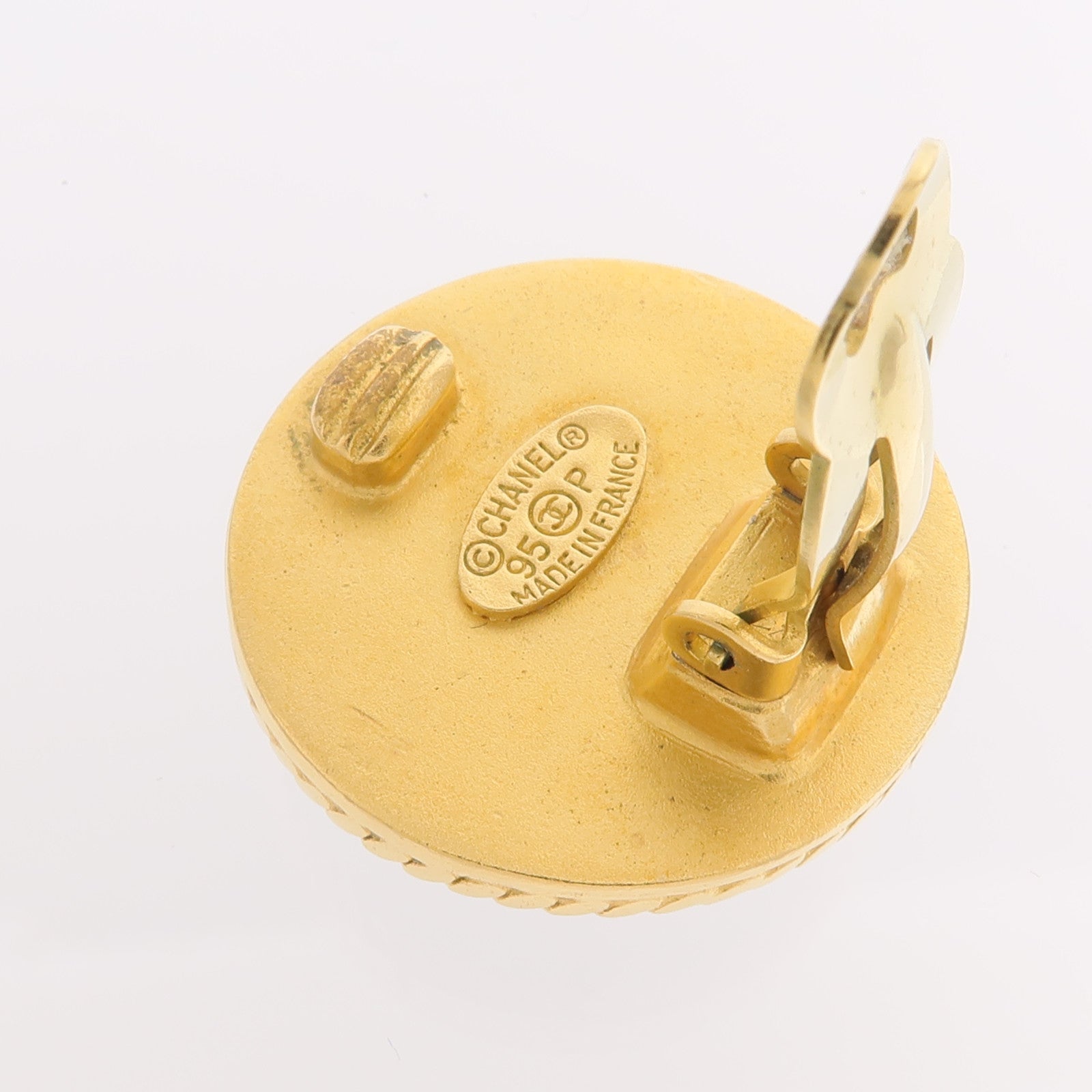 CHANEL 金屬/Wood Vintage Clip-On Earrings耳夾