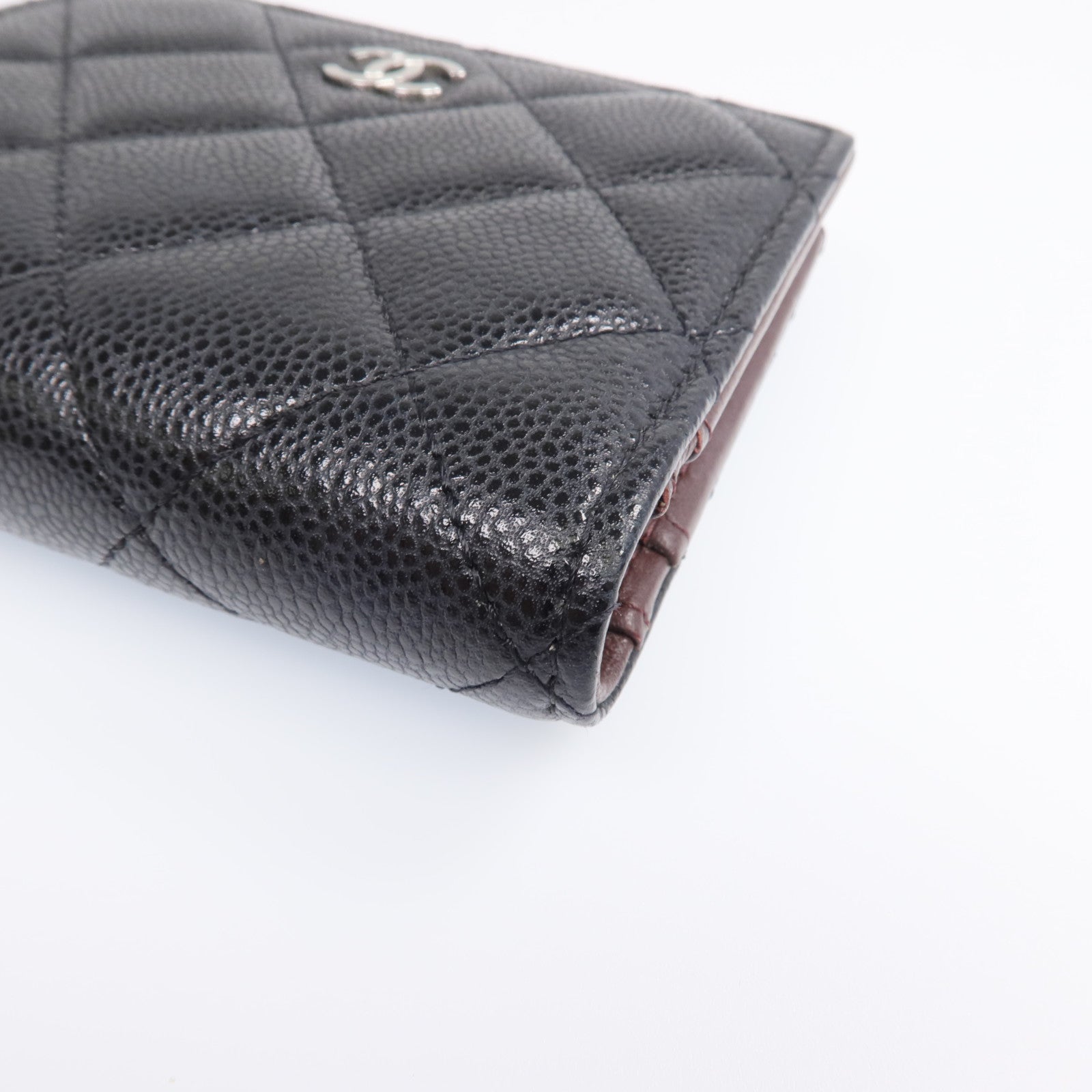 CHANEL 牛皮皮革Wallet銀扣錢包