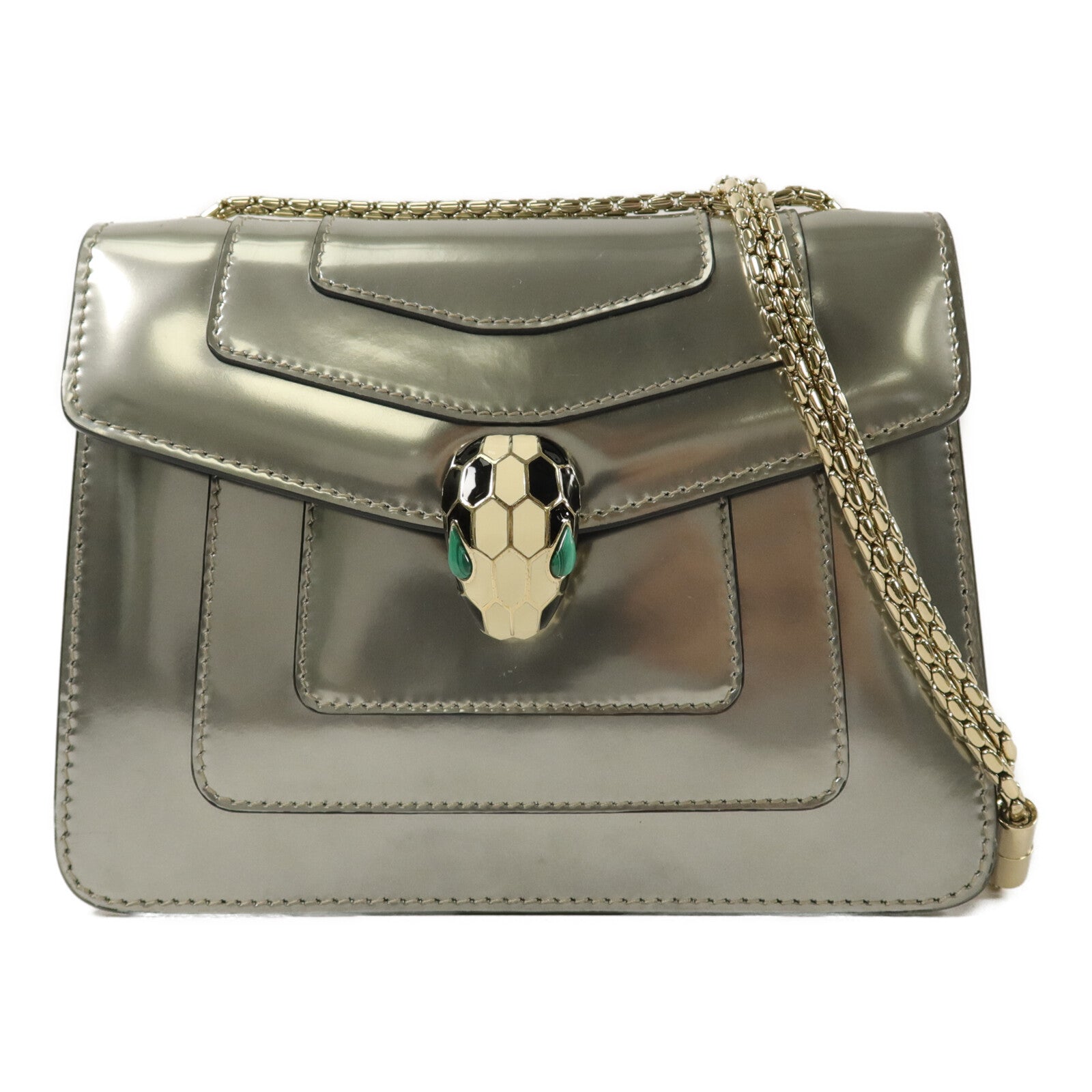 BVLGARI 牛皮皮革Serpenti Forever Small Crossbody鏈帶肩背袋