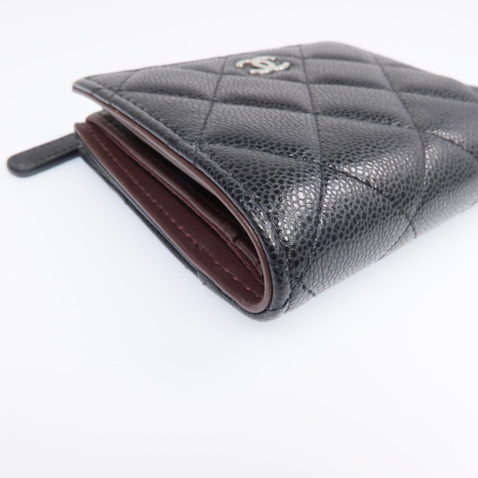CHANEL 牛皮皮革Wallet銀扣錢包