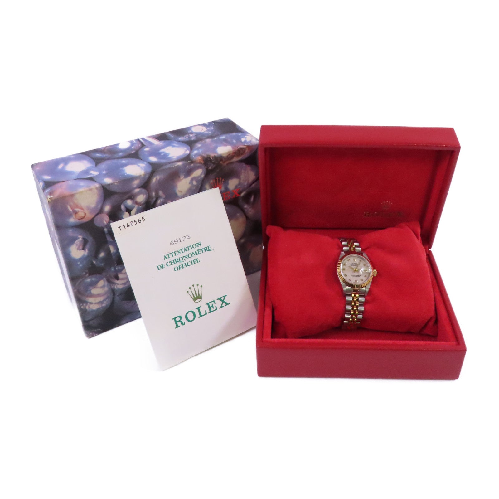 ROLEX Datejust 26mm Watch不鏽鋼/18K黃金自動機芯手錶淺粉紅色
