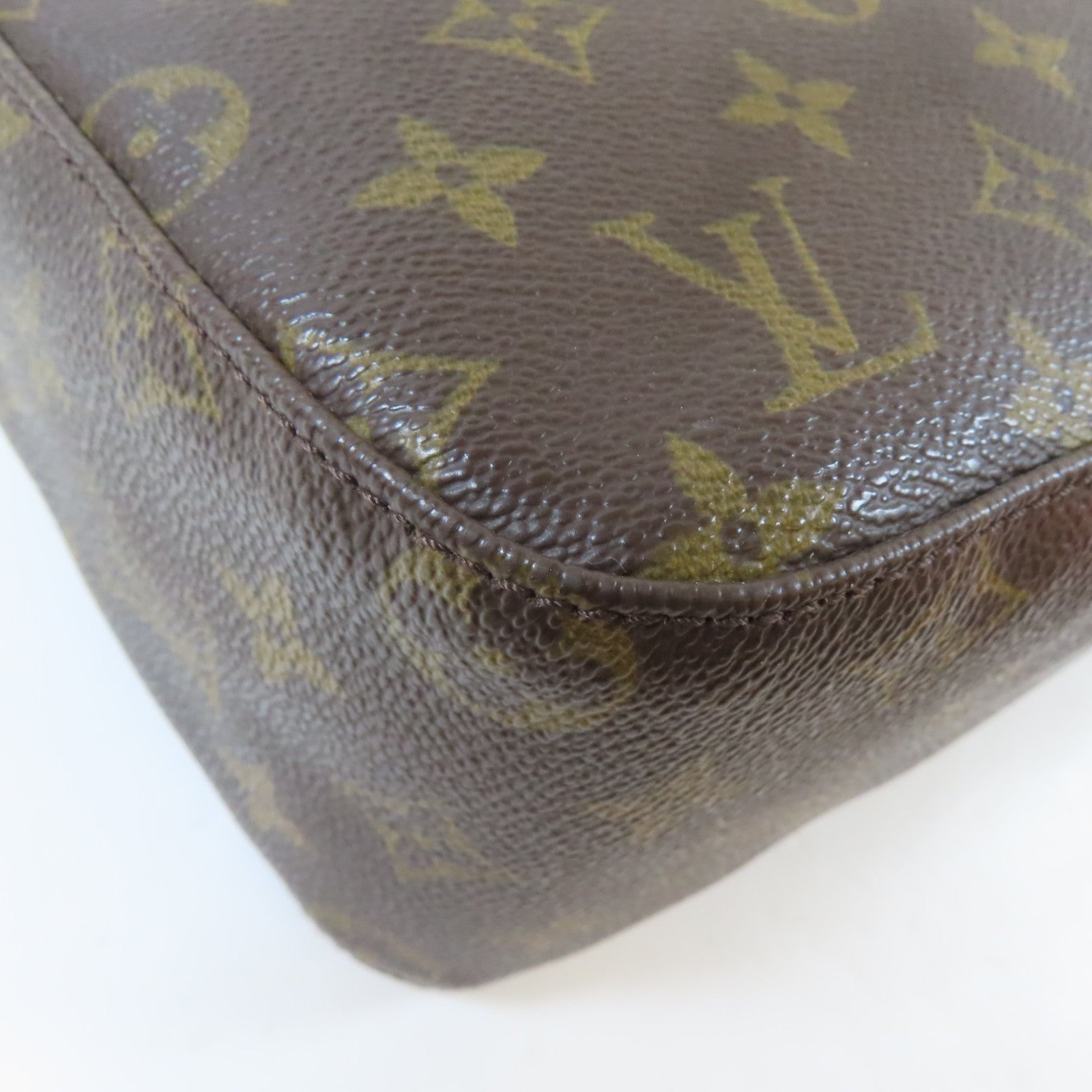 LOUIS VUITTON Monogram Looping MM金扣肩背袋啡色