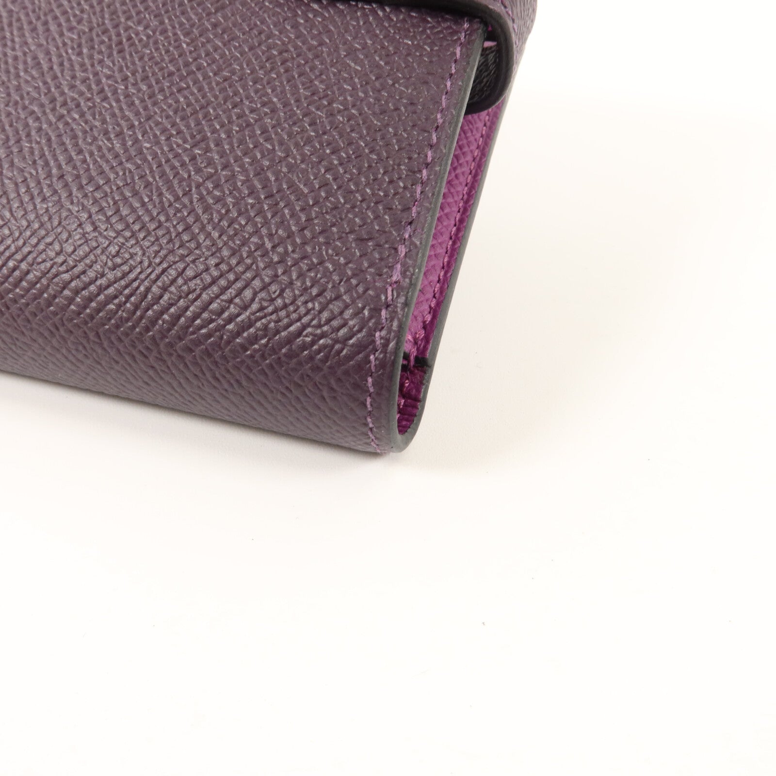 HERMES Epsom皮革Kelly Depliant Medium Wallet錢包Rouge Sellier