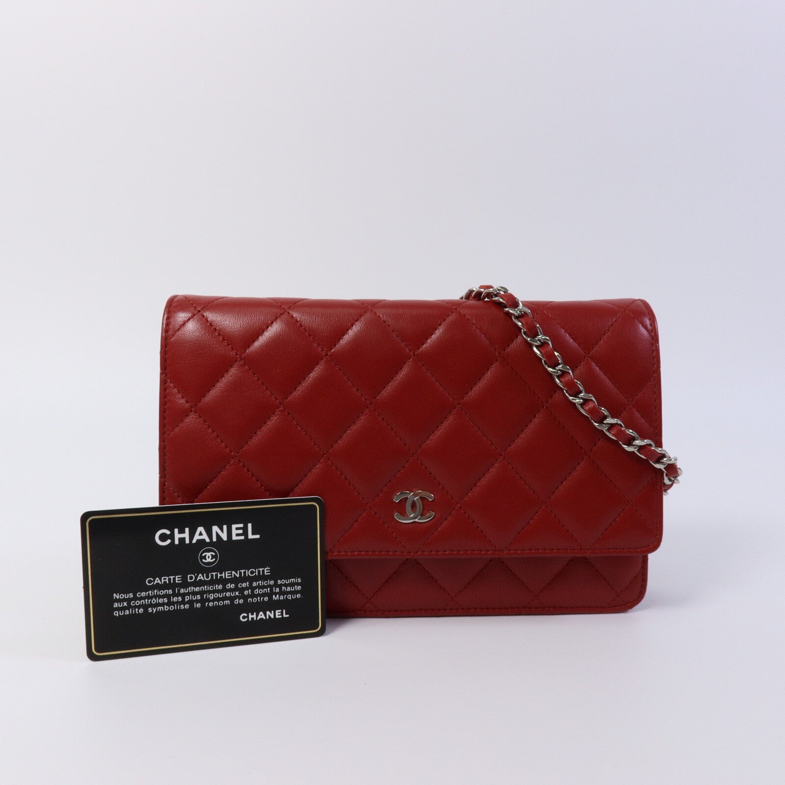 CHANEL 羊皮皮革Wallet On Chain鏈帶肩背袋